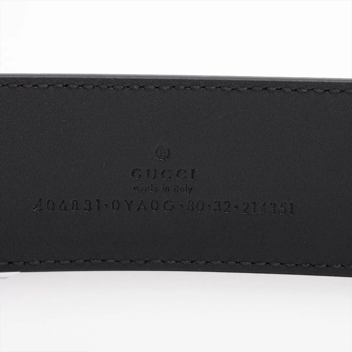 406831 GG Marmont Belt 80 Leather x GP Black x Gold — view 5