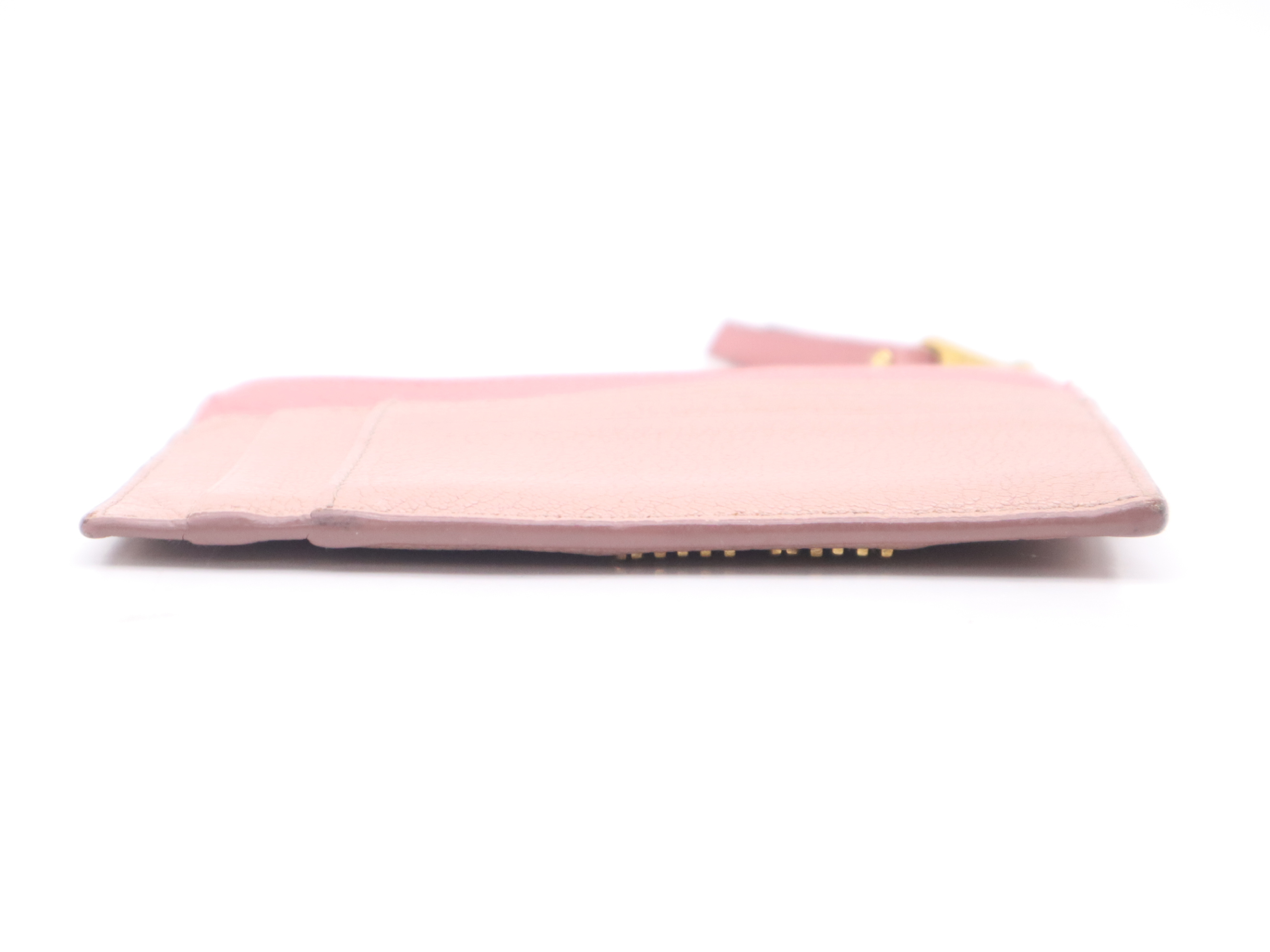 Leather Card Case, Pink, Gold Hardware, with Guarantee Card, Card Case — view 4