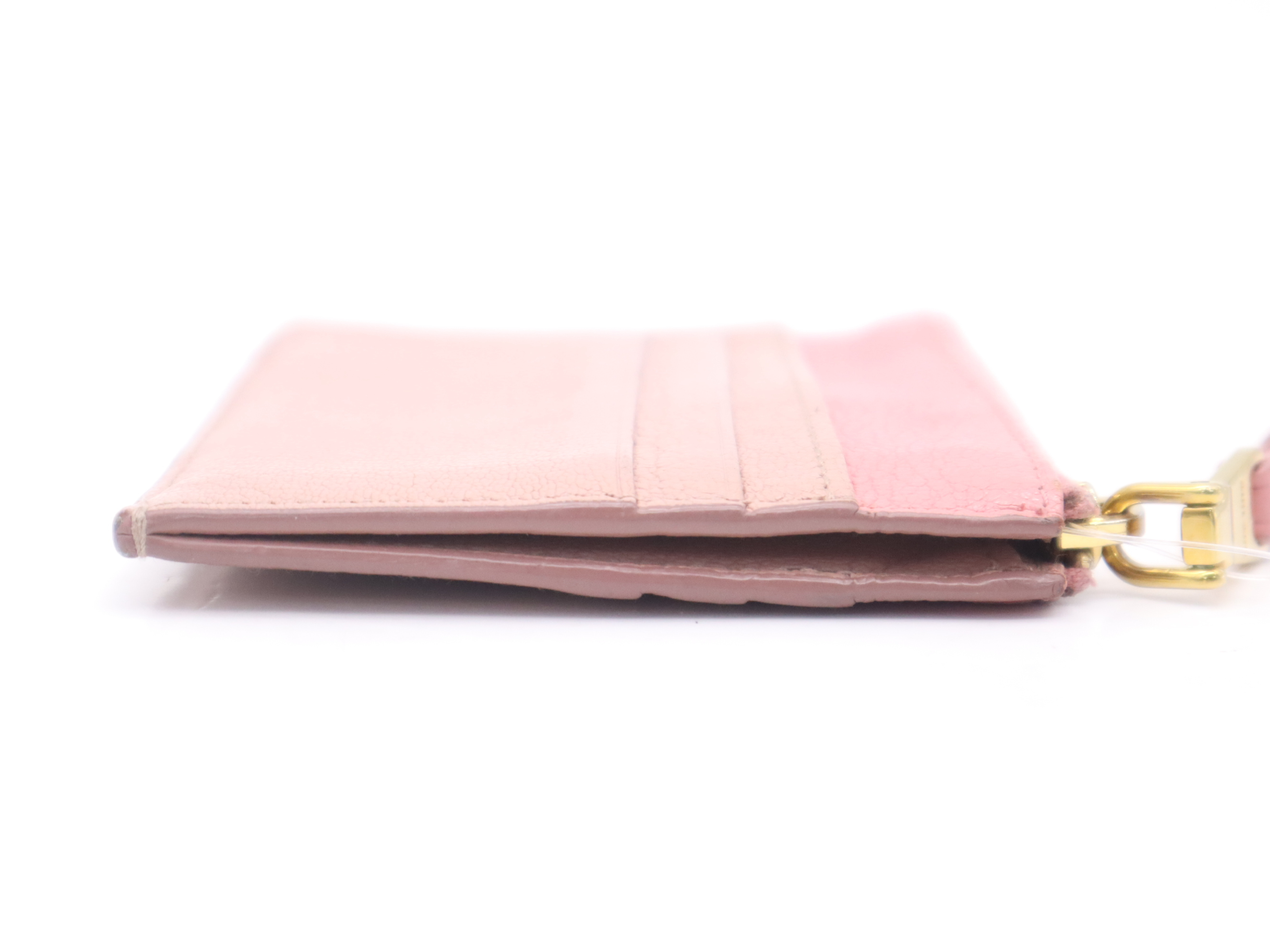 Leather Card Case, Pink, Gold Hardware, with Guarantee Card, Card Case — view 5