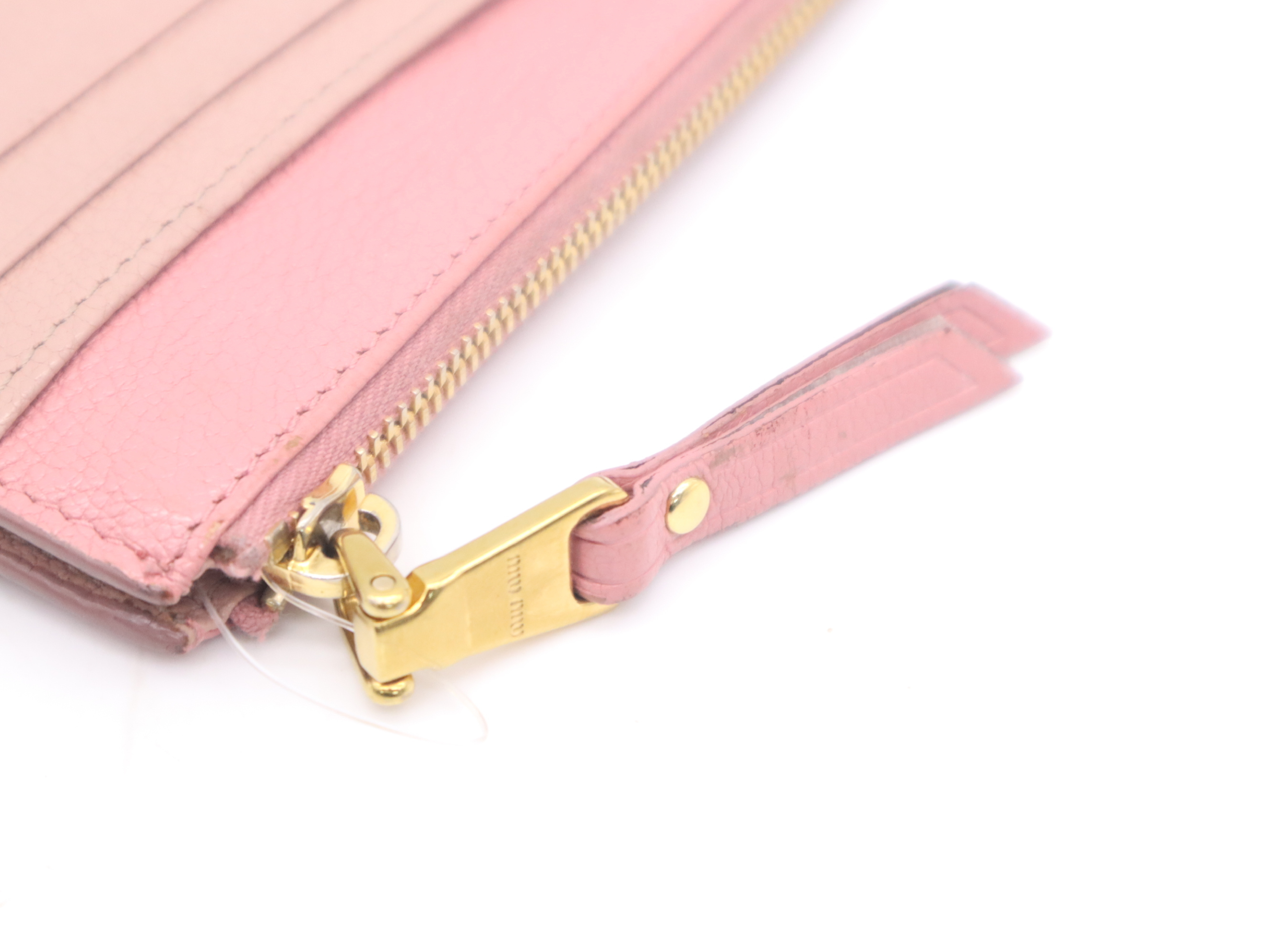 Leather Card Case, Pink, Gold Hardware, with Guarantee Card, Card Case — view 6