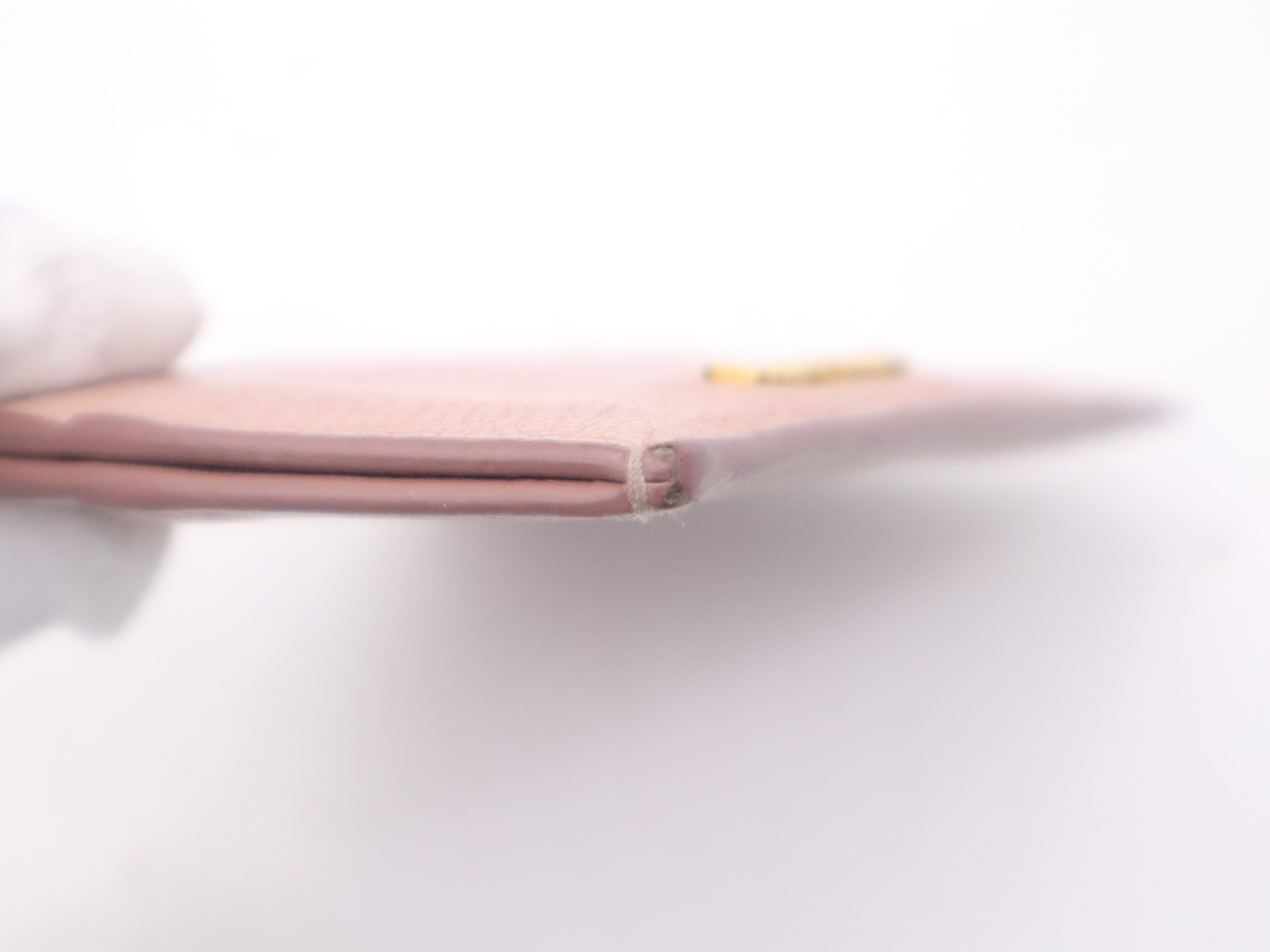 Leather Card Case, Pink, Gold Hardware, with Guarantee Card, Card Case — view 7