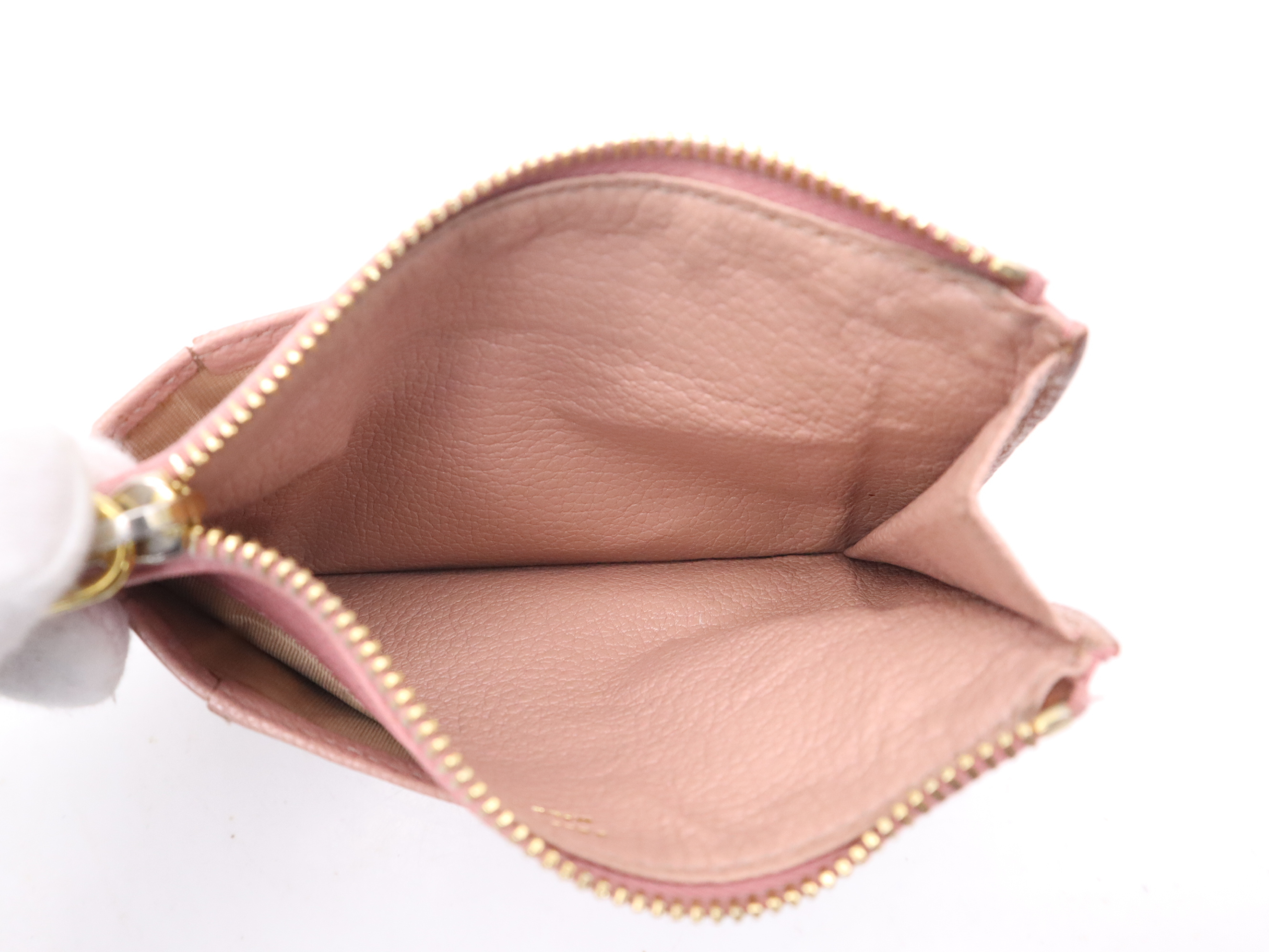 Leather Card Case, Pink, Gold Hardware, with Guarantee Card, Card Case — view 8