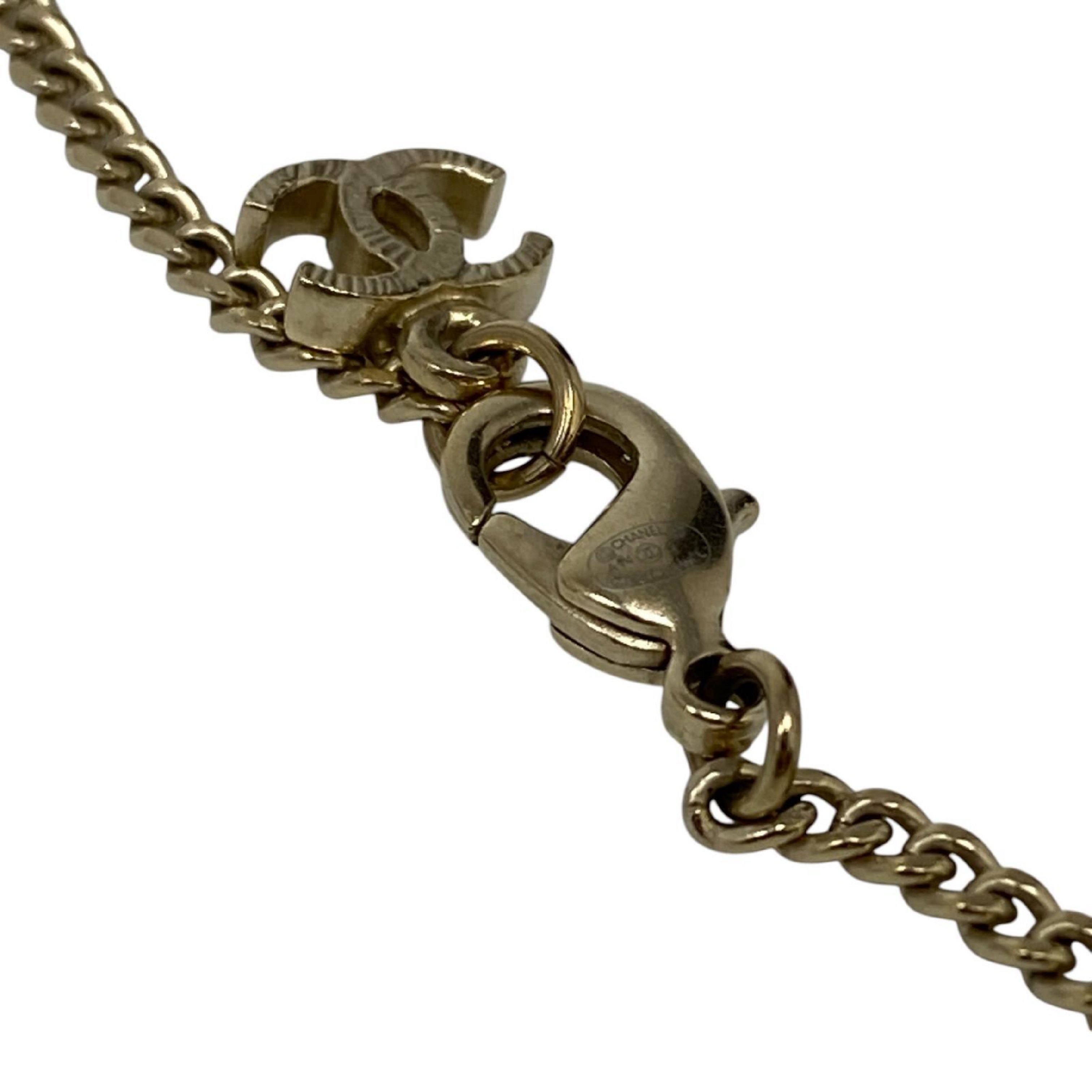 【*Shipped from: Hong Kong*】CHANEL ( ) Gold-colored Metal/Faux Pearl Coco Mark Necklace A14S Necklace — view 5