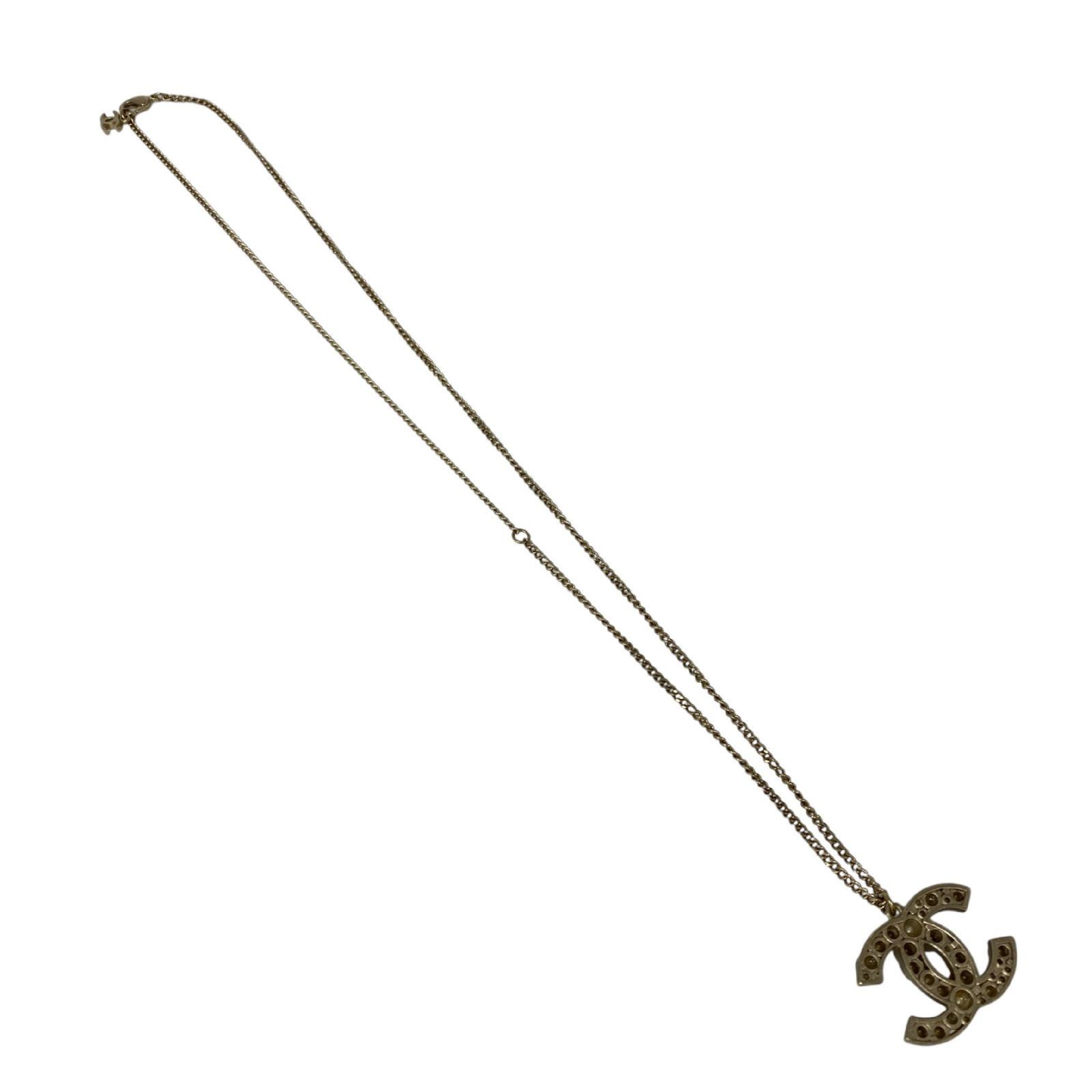 【*Shipped from: Hong Kong*】CHANEL ( ) Gold-colored Metal/Faux Pearl Coco Mark Necklace A14S Necklace — view 10