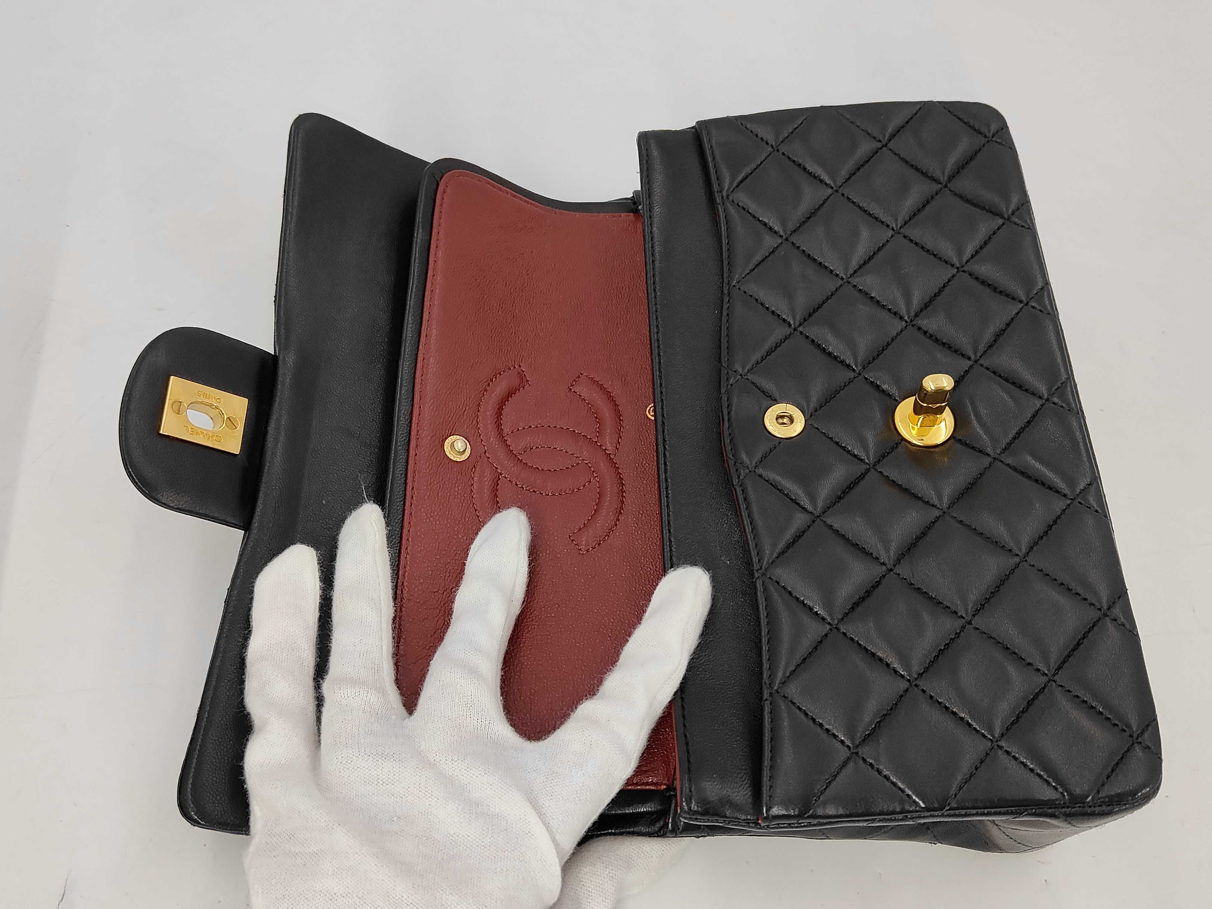 Lambskin Matelassé 23 Double Flap Chain Shoulder Bag — view 12