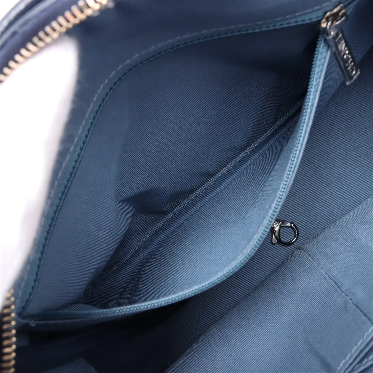 Gabriel de Chanel tweed x leather chain shoulder bag navy gold x silver hardware 25280869 25th series — view 7