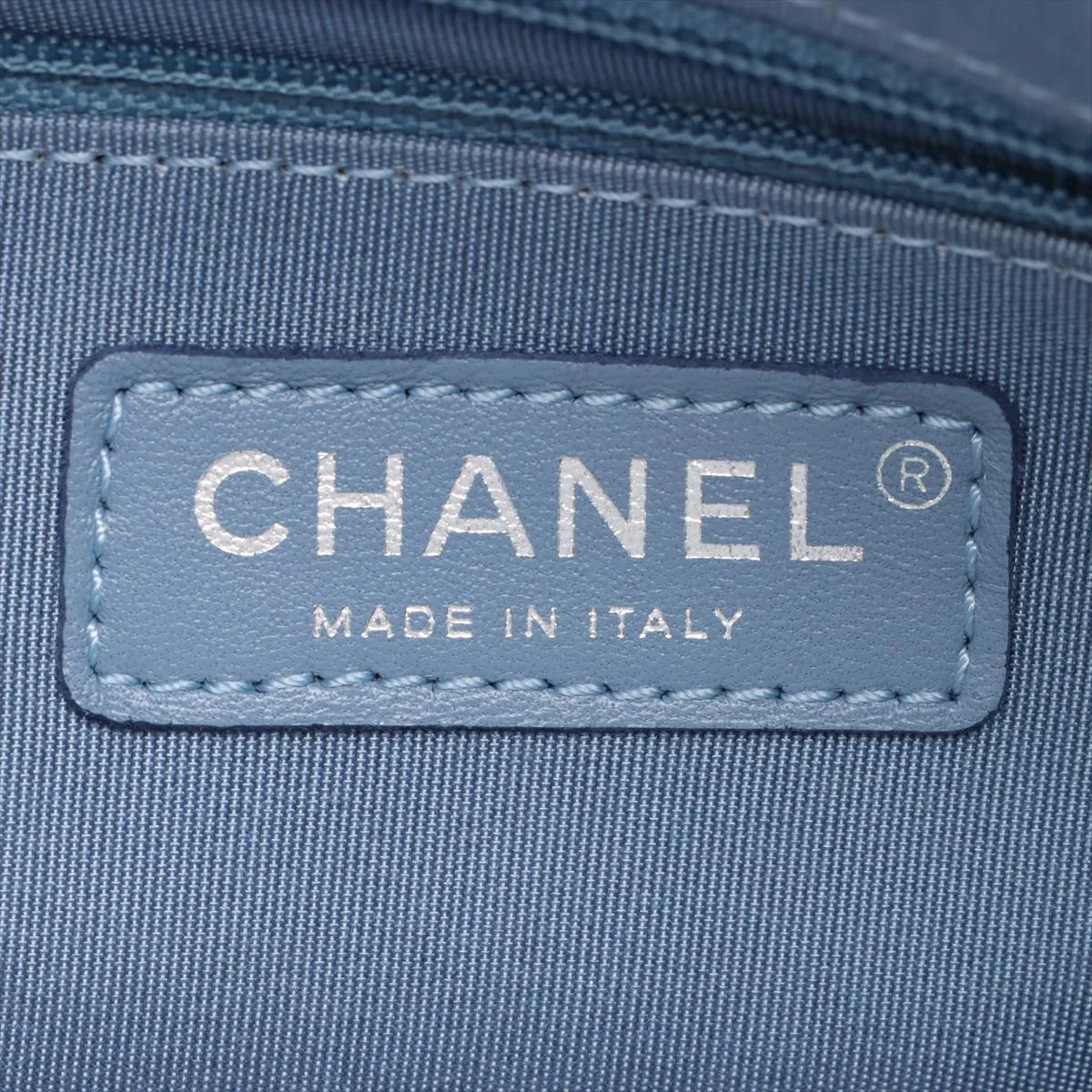 Gabriel de Chanel tweed x leather chain shoulder bag navy gold x silver hardware 25280869 25th series — view 8