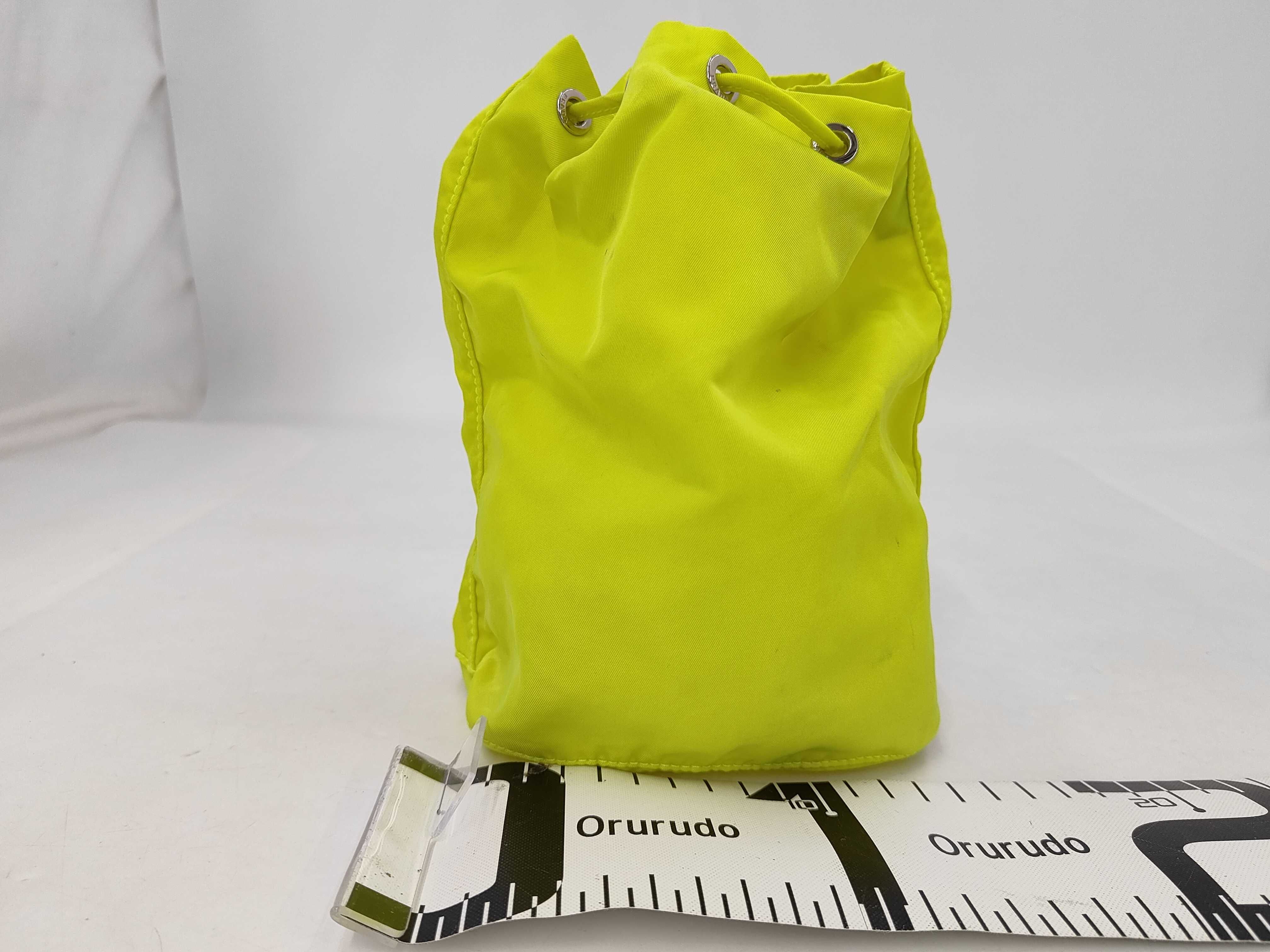drawstring pouch, yellow, nylon pouch for small items. — view 2