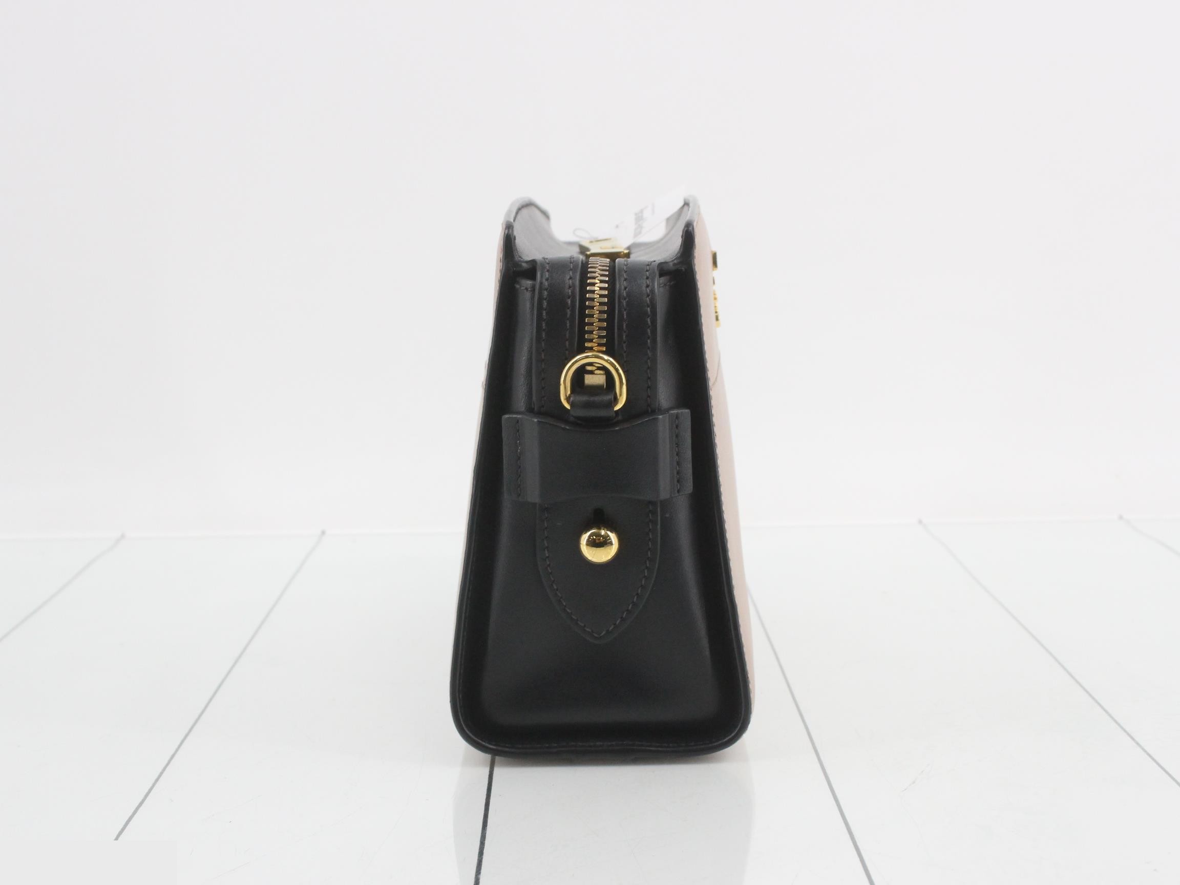 1BH104 Logo Shoulder Bag, Saffiano Leather, Beige — view 4