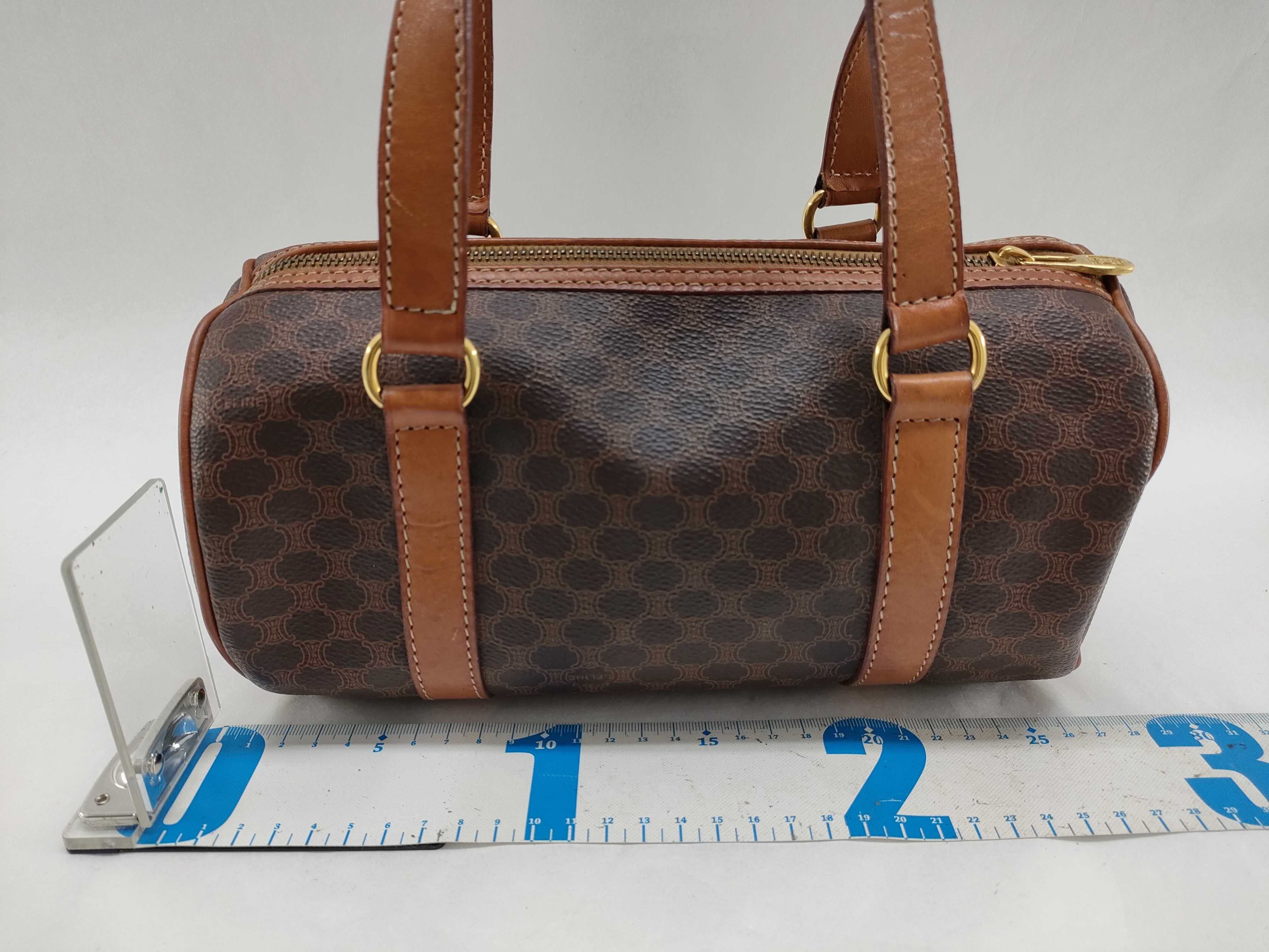 Macadam Brown Cylindrical Tote Bag Handbag — view 2