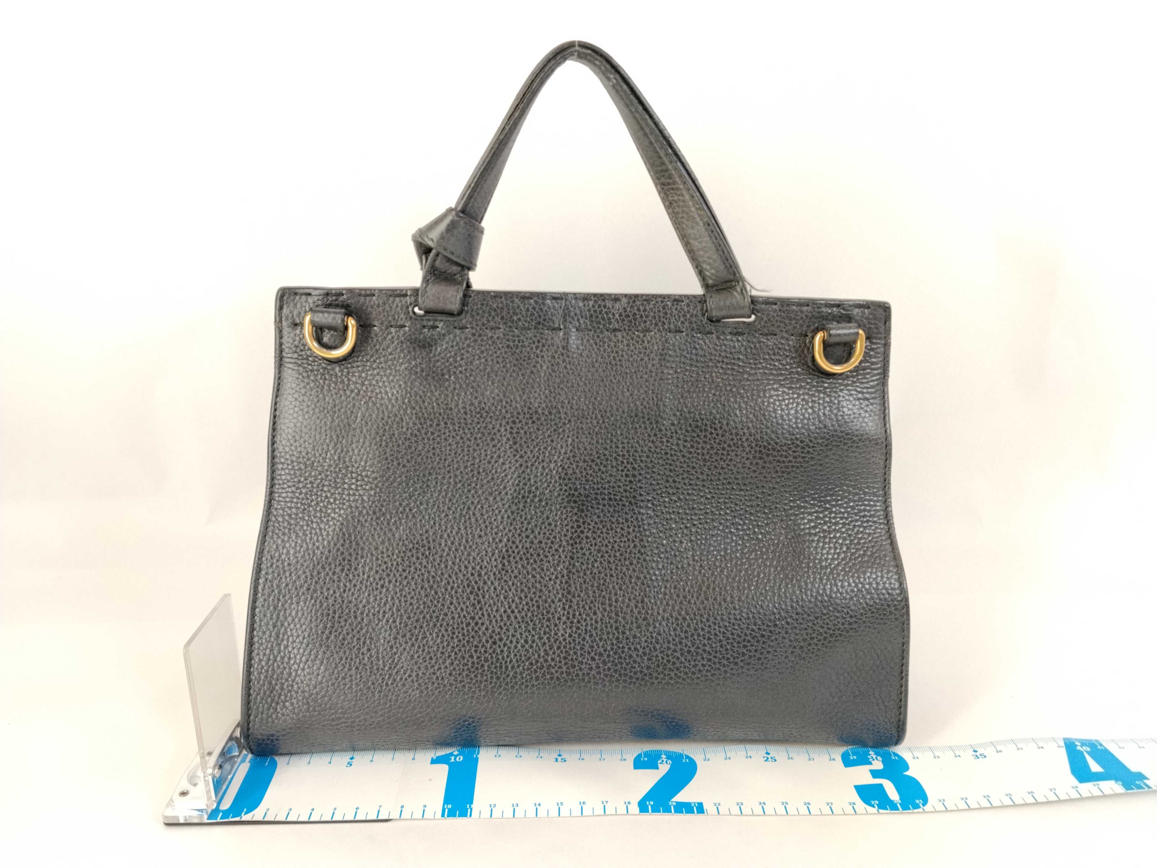 TH-421890 GG Marmont Top Handle Leather Black 2-Way Bag Handbag — view 2