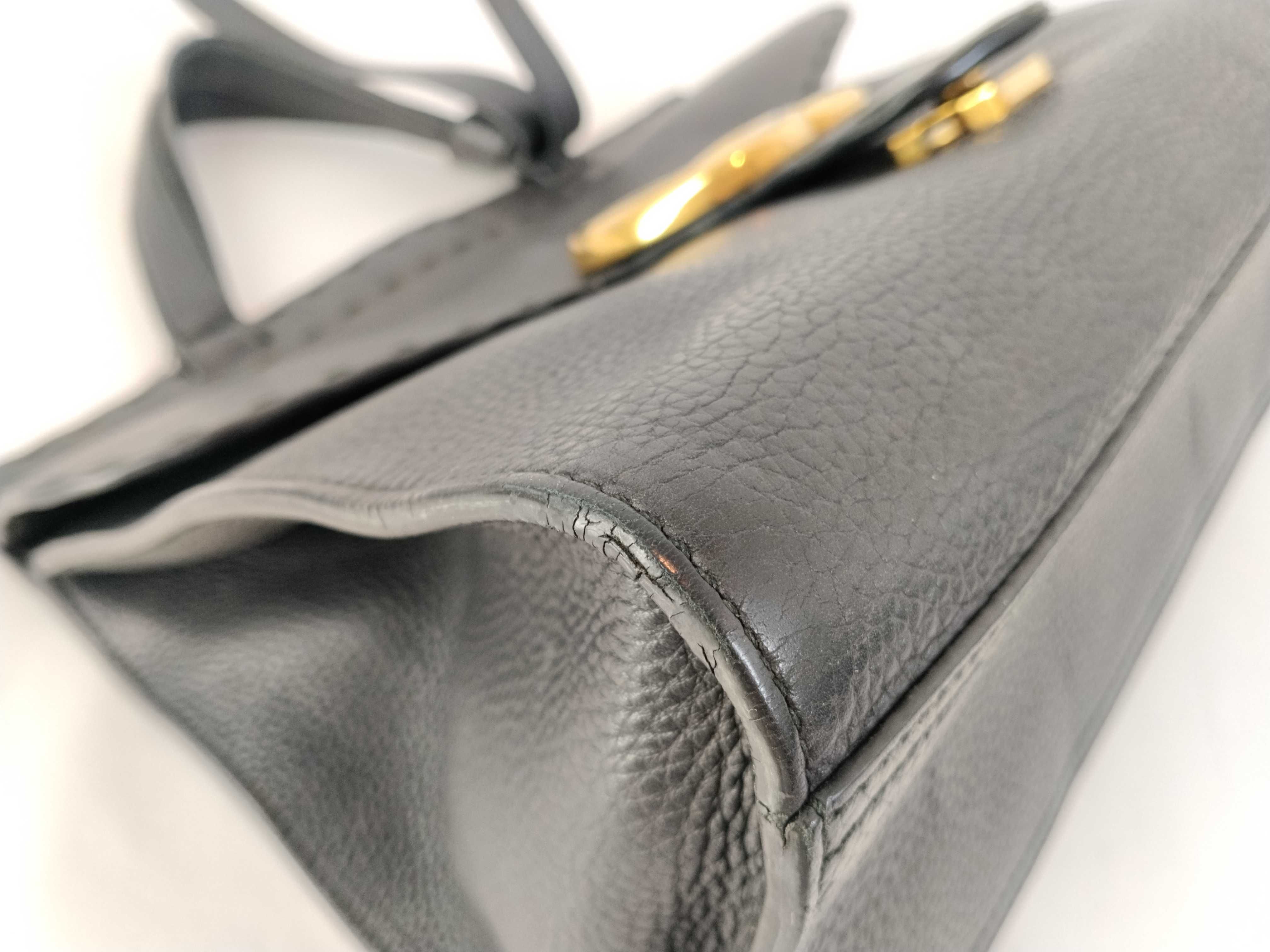 TH-421890 GG Marmont Top Handle Leather Black 2-Way Bag Handbag — view 7