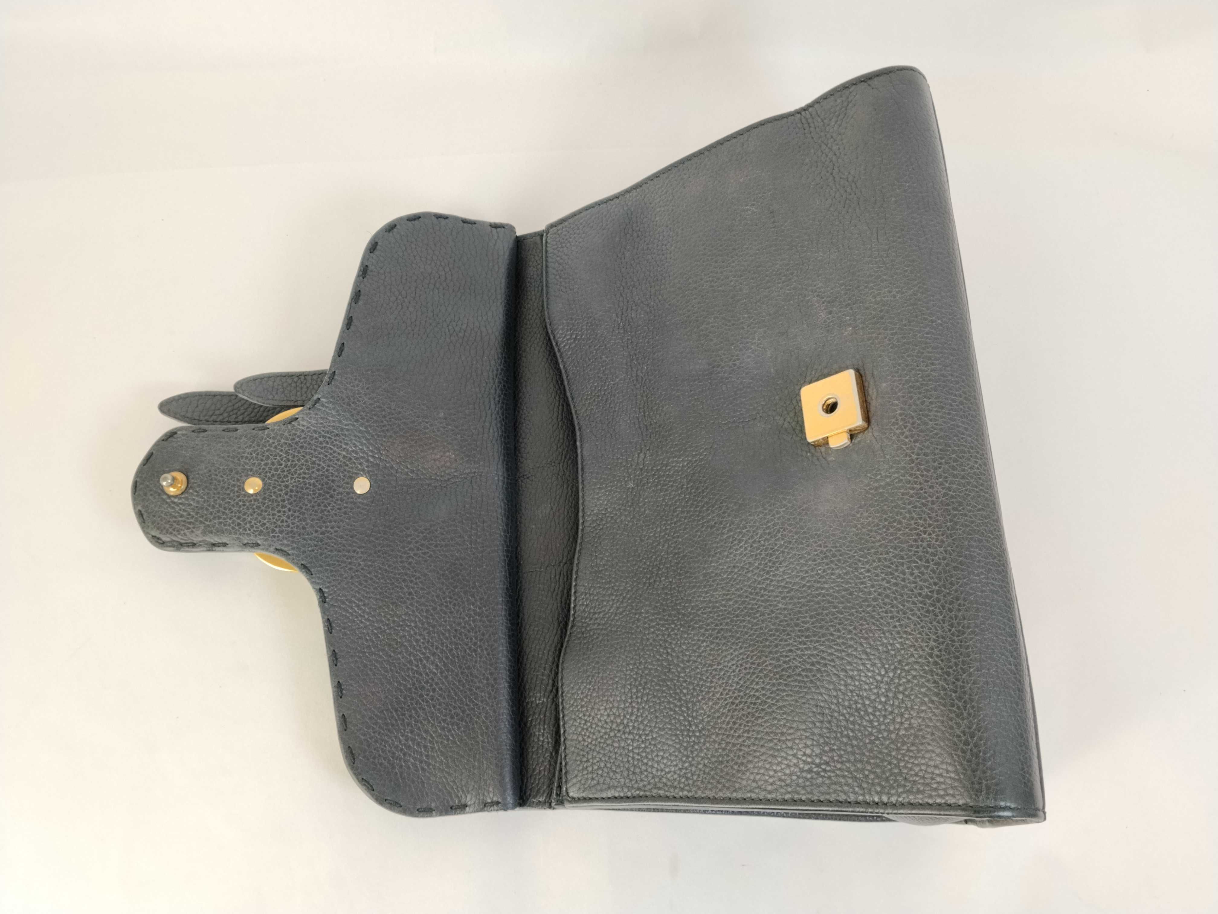 TH-421890 GG Marmont Top Handle Leather Black 2-Way Bag Handbag — view 9