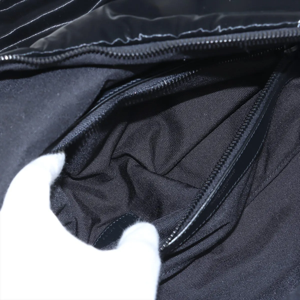 Embroidered Nylon x Leather Body Bag Black 758258 — view 7