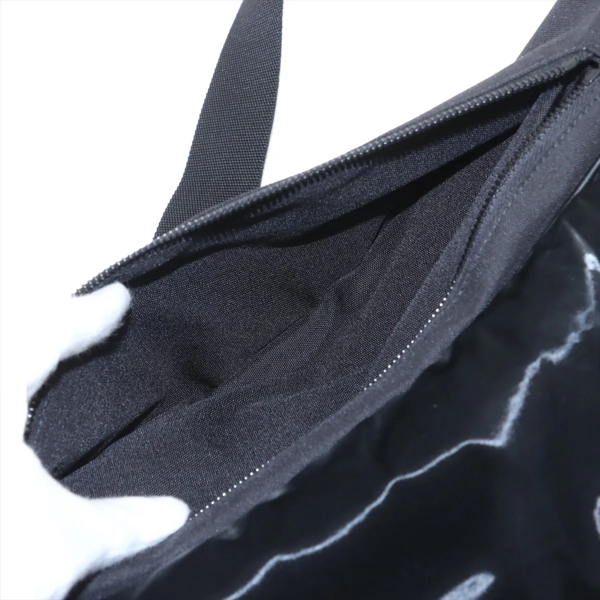 Embroidered Nylon x Leather Body Bag Black 758258 — view 9