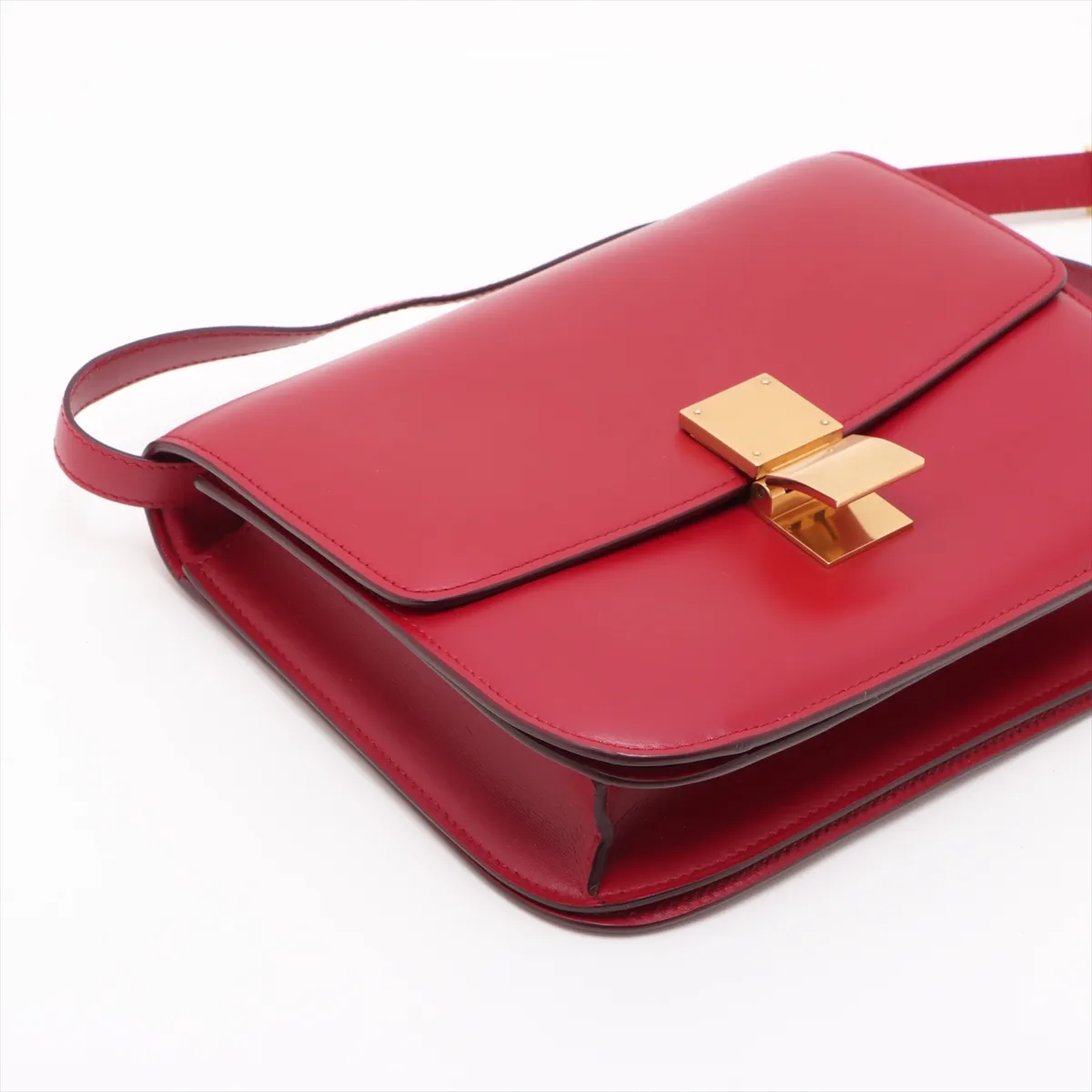 Classic Box Leather Shoulder Bag Red — view 4