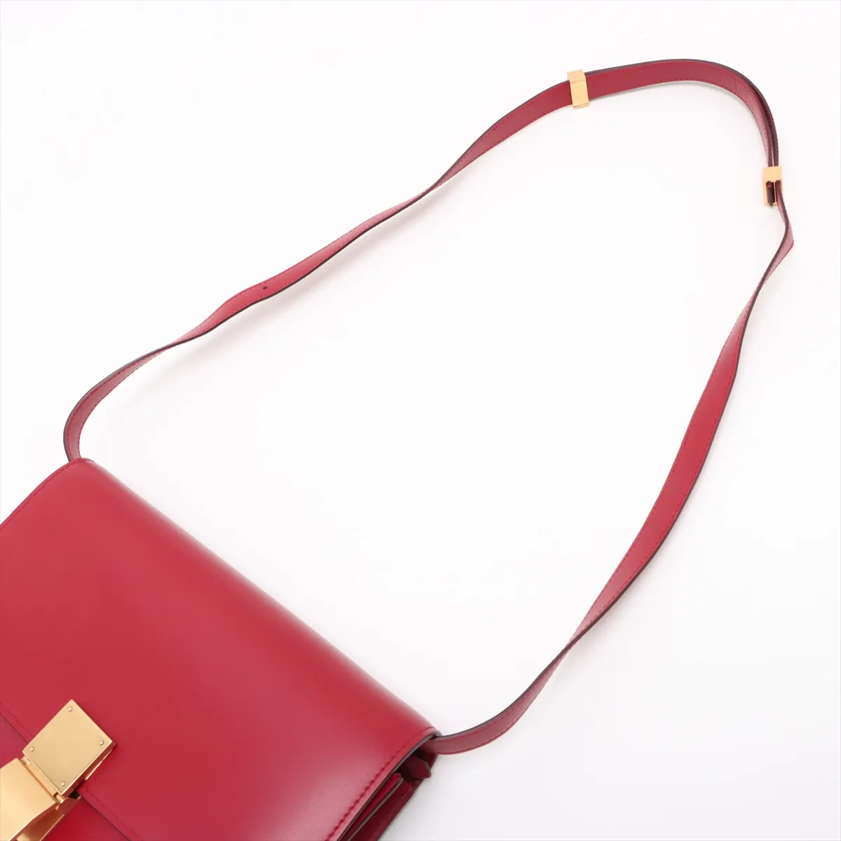 Classic Box Leather Shoulder Bag Red — view 5