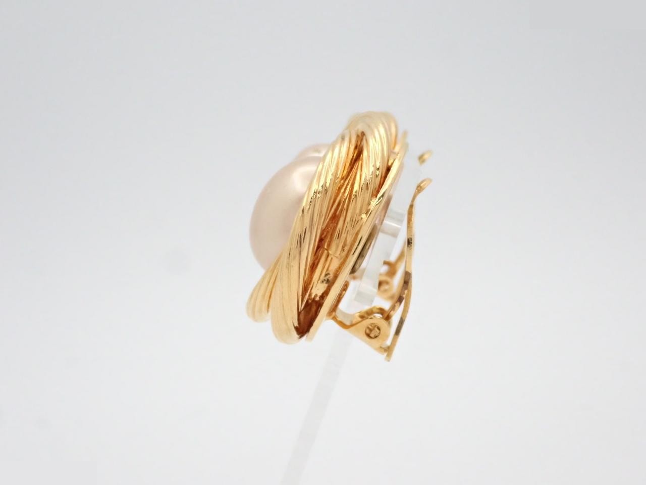 Pearl earrings, gold plated. — view 3
