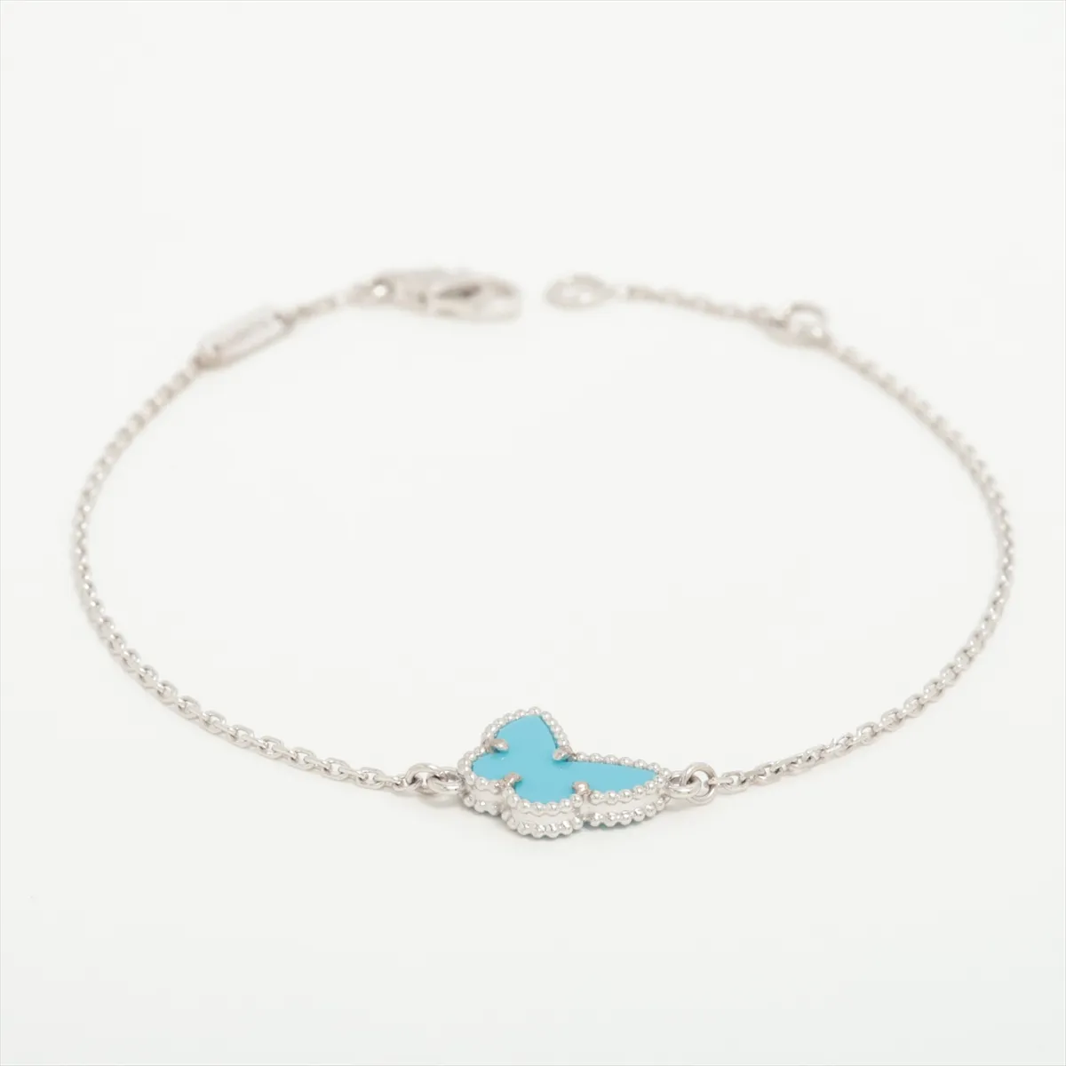 Sweet Alhambra Papillon Turquoise Bracelet, 750 (WG), 1.9g, JA398799,