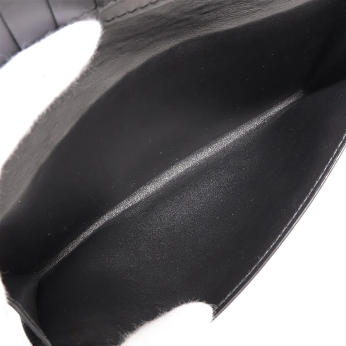 Intrecciato Leather Long Wallet Black — view 4