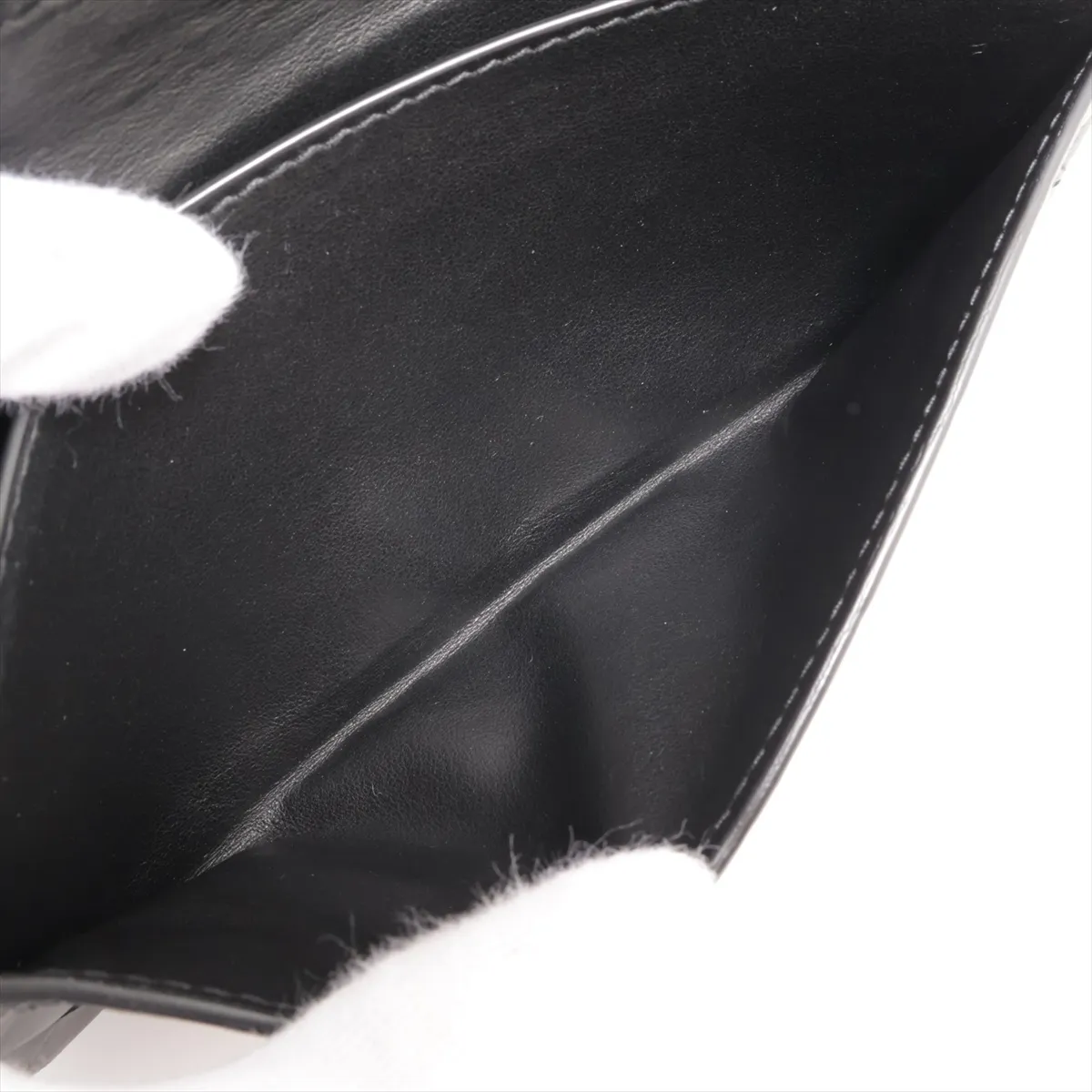 Intrecciato Leather Long Wallet Black — view 5