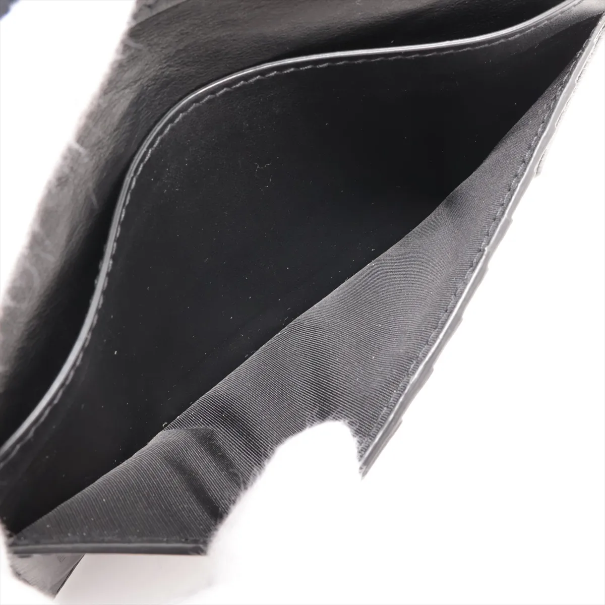 Intrecciato Leather Long Wallet Black — view 7