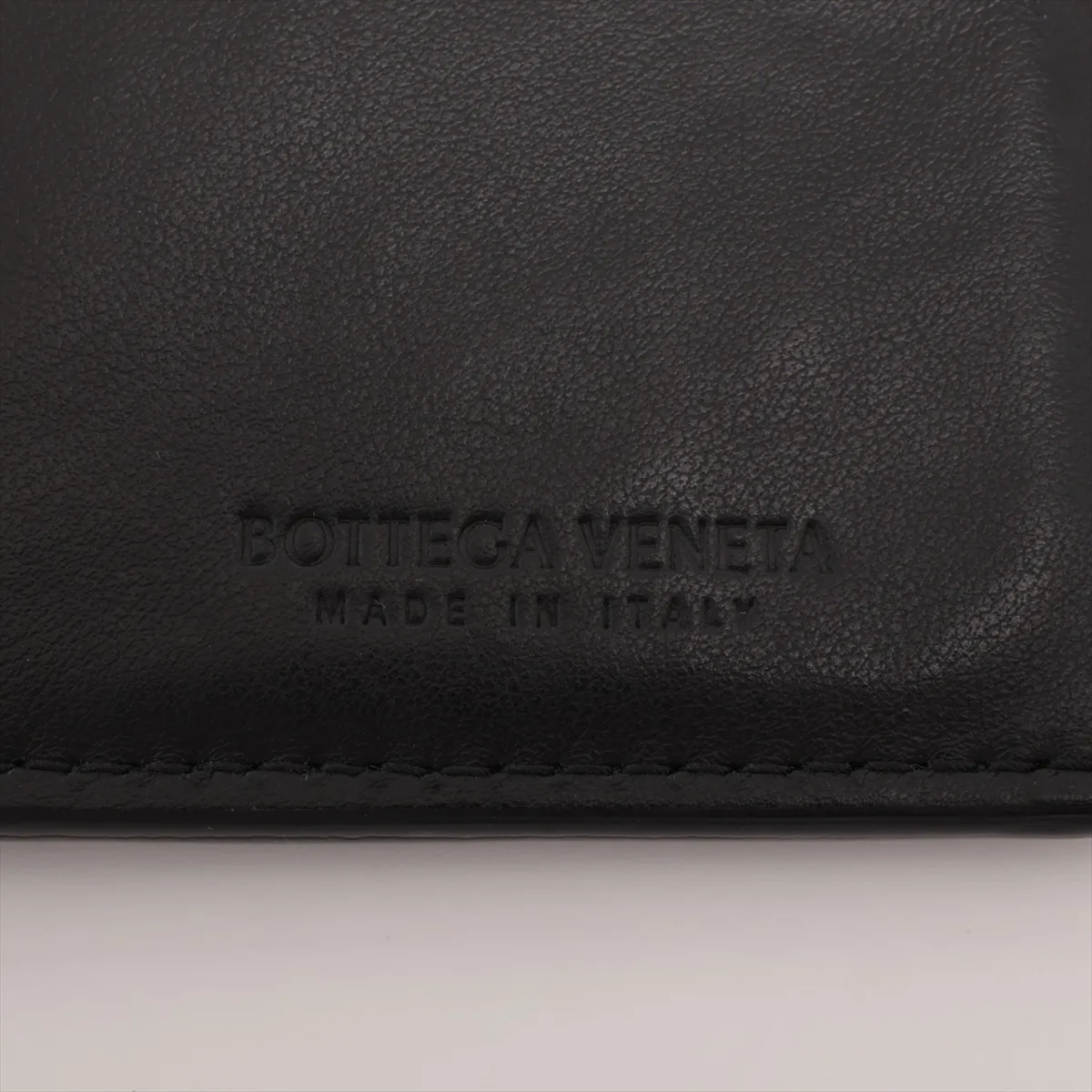 Intrecciato Leather Long Wallet Black — view 8