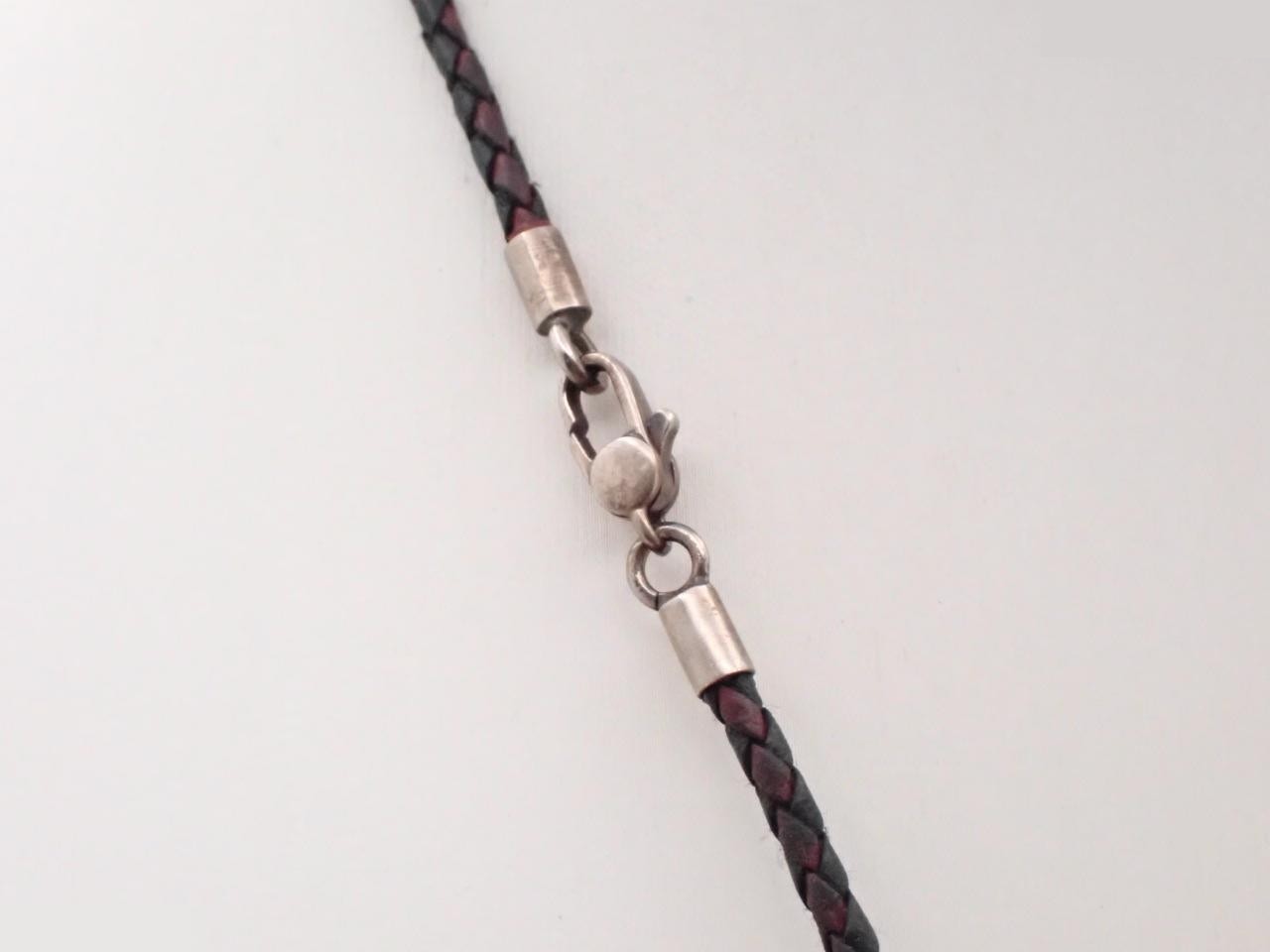 necklace, 925 sterling silver/cord, total weight 14.0g, crest. — view 2