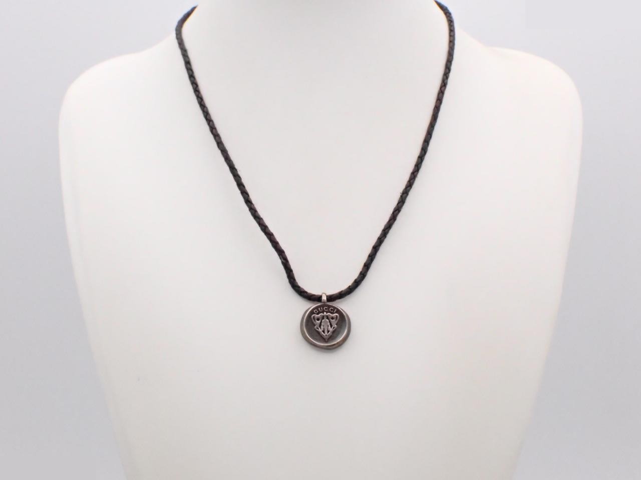 necklace, 925 sterling silver/cord, total weight 14.0g, crest. — view 3