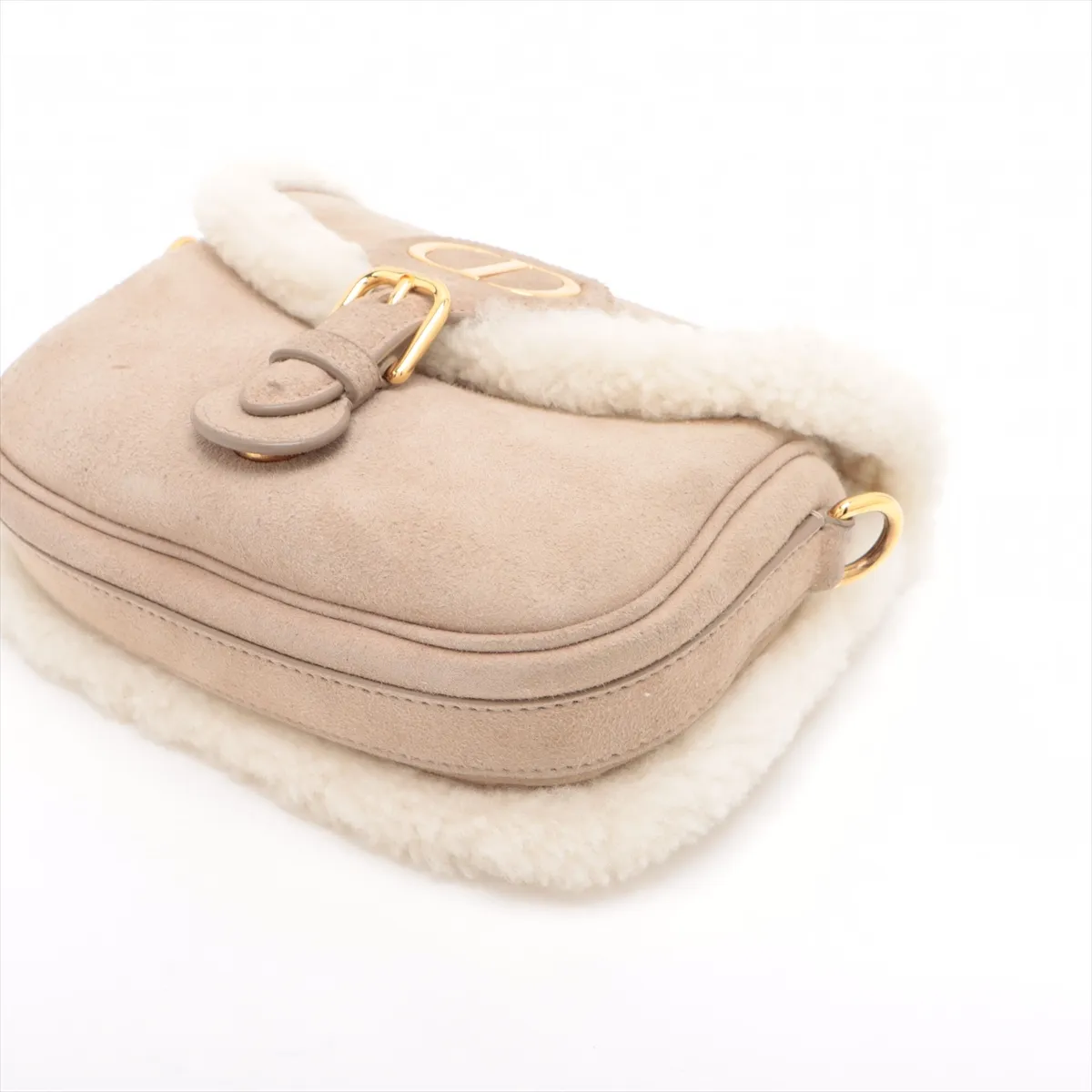 Bobby Small Suede x Boa Shoulder Bag Beige — view 3