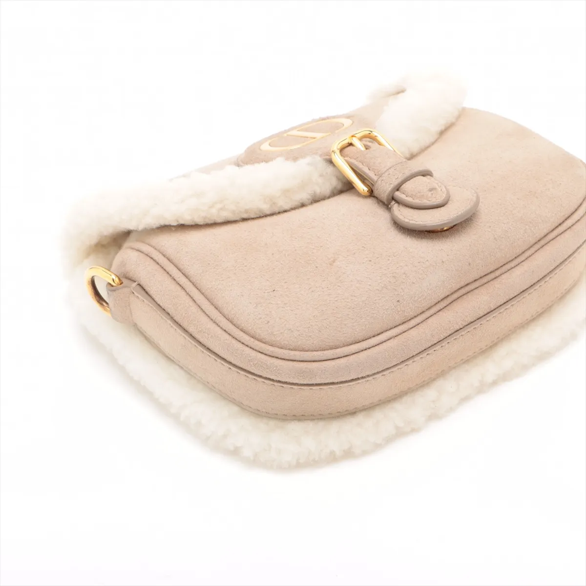 Bobby Small Suede x Boa Shoulder Bag Beige — view 4