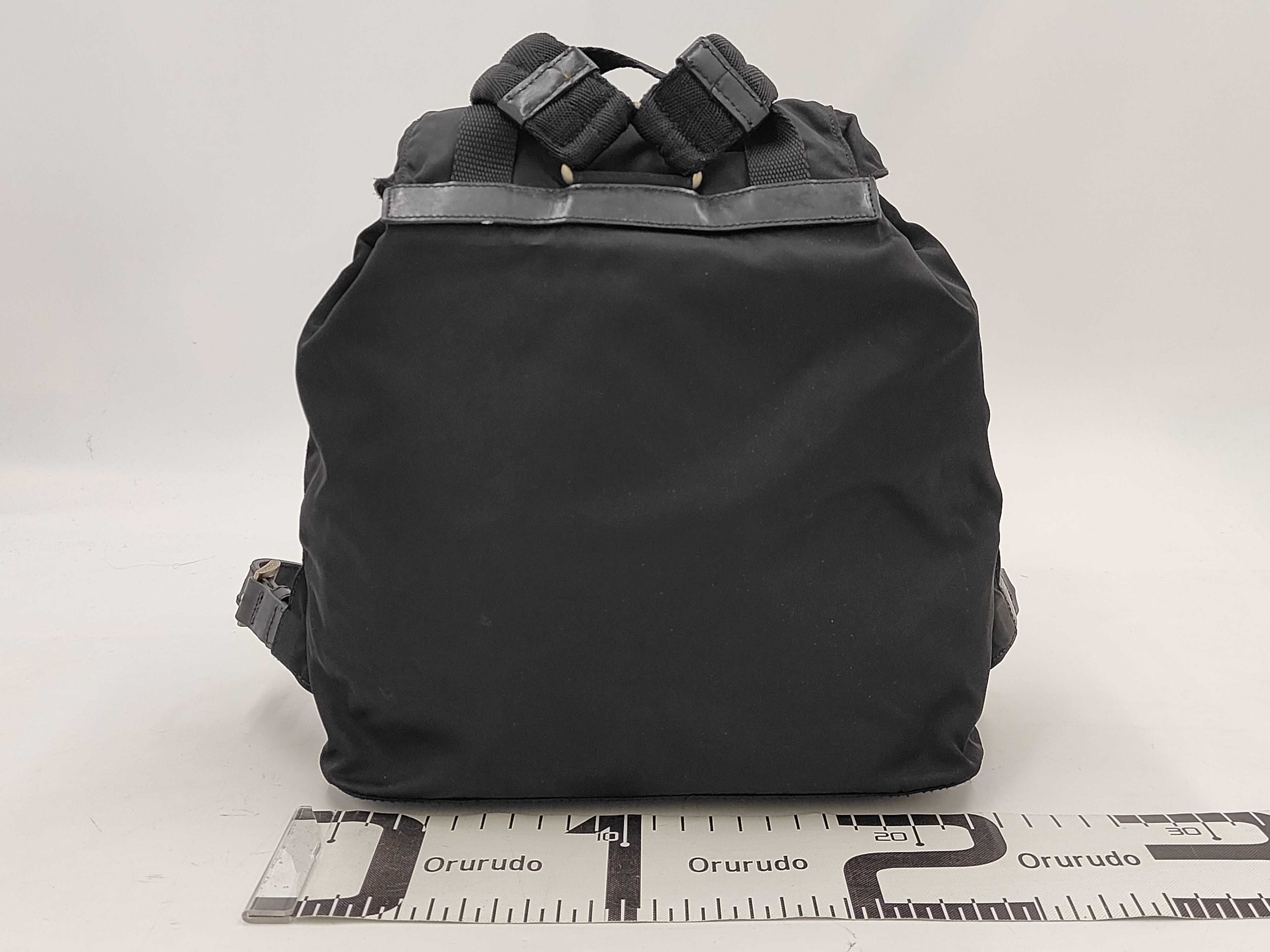 Nylon Triangle Logo Black Backpack — view 2