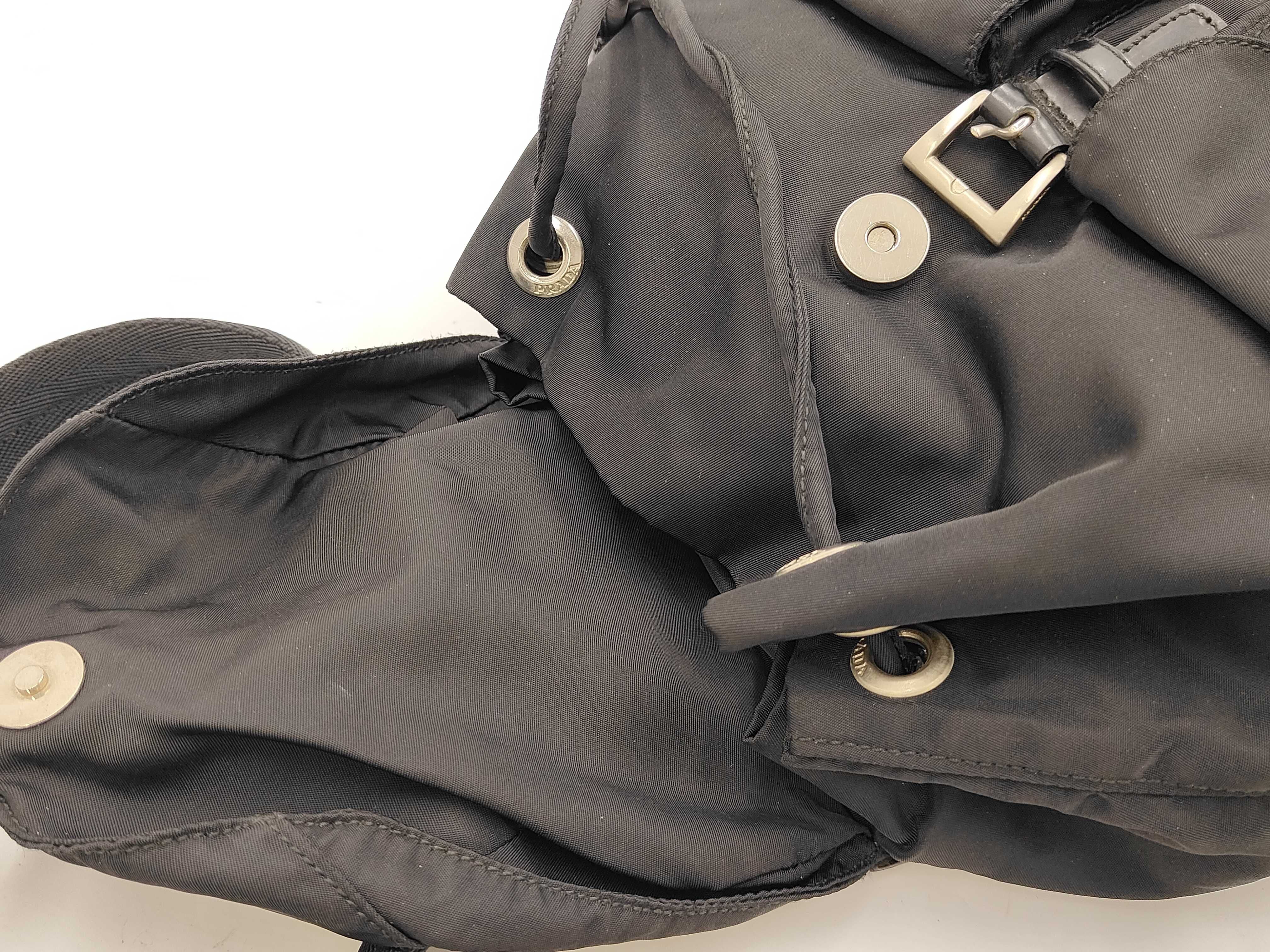 Nylon Triangle Logo Black Backpack — view 13