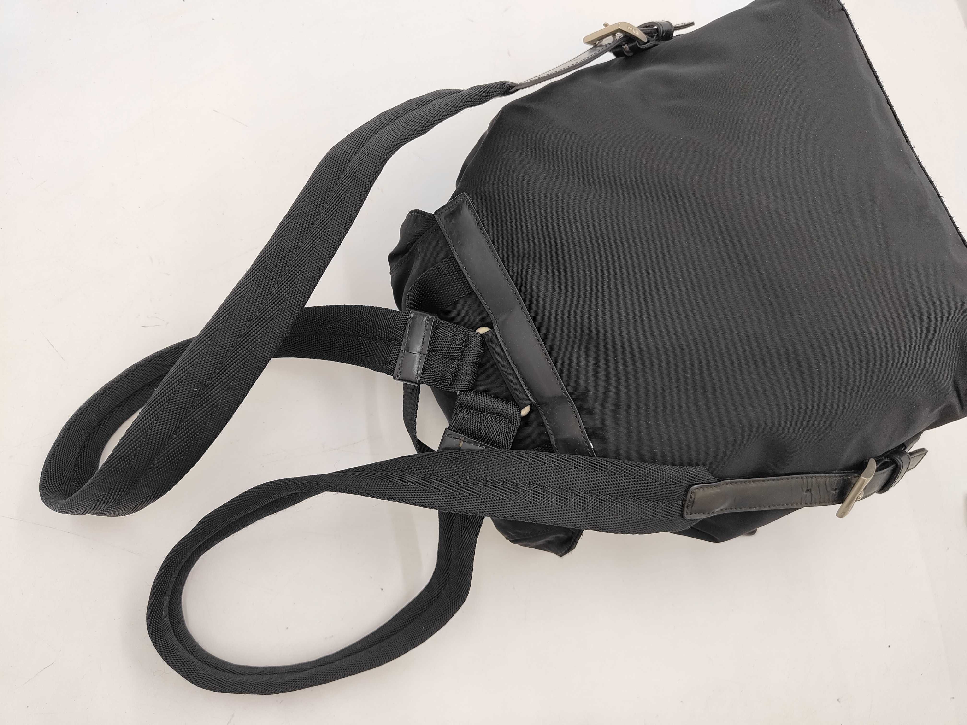 Nylon Triangle Logo Black Backpack — view 5