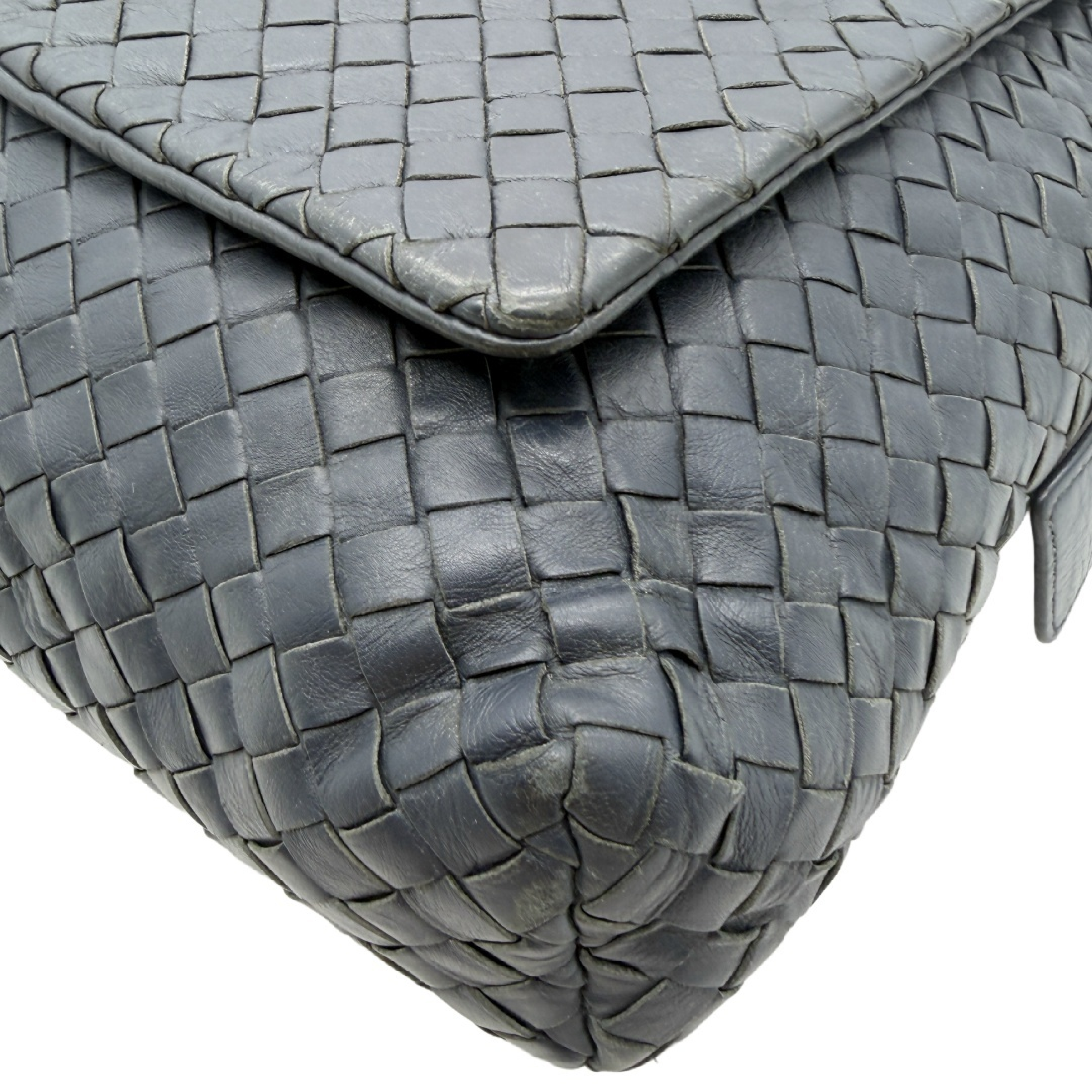 Intrecciato Leather Shoulder Bag — view 6