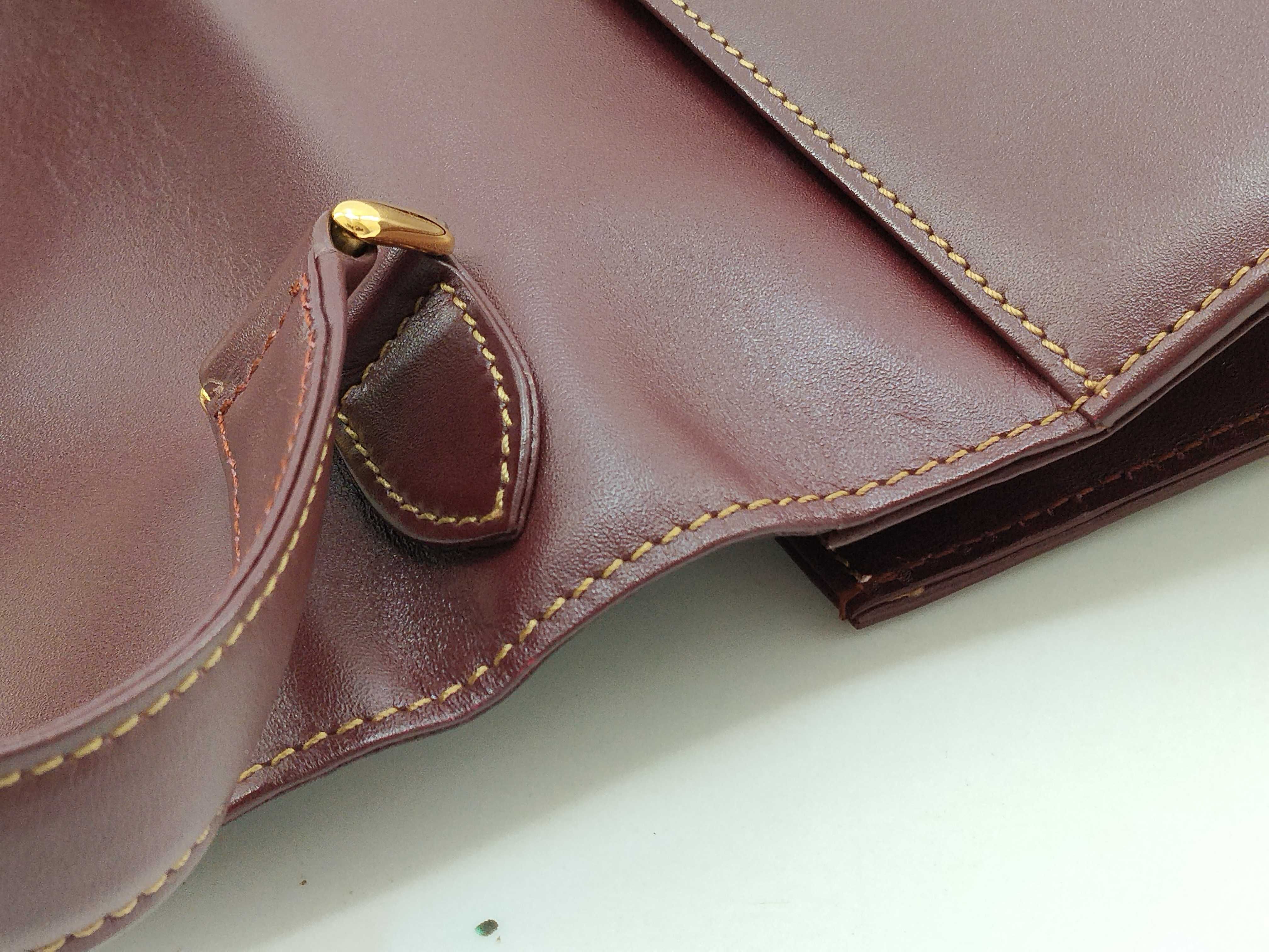 Must Line Bordeaux Leather Top Handle Handbag — view 14
