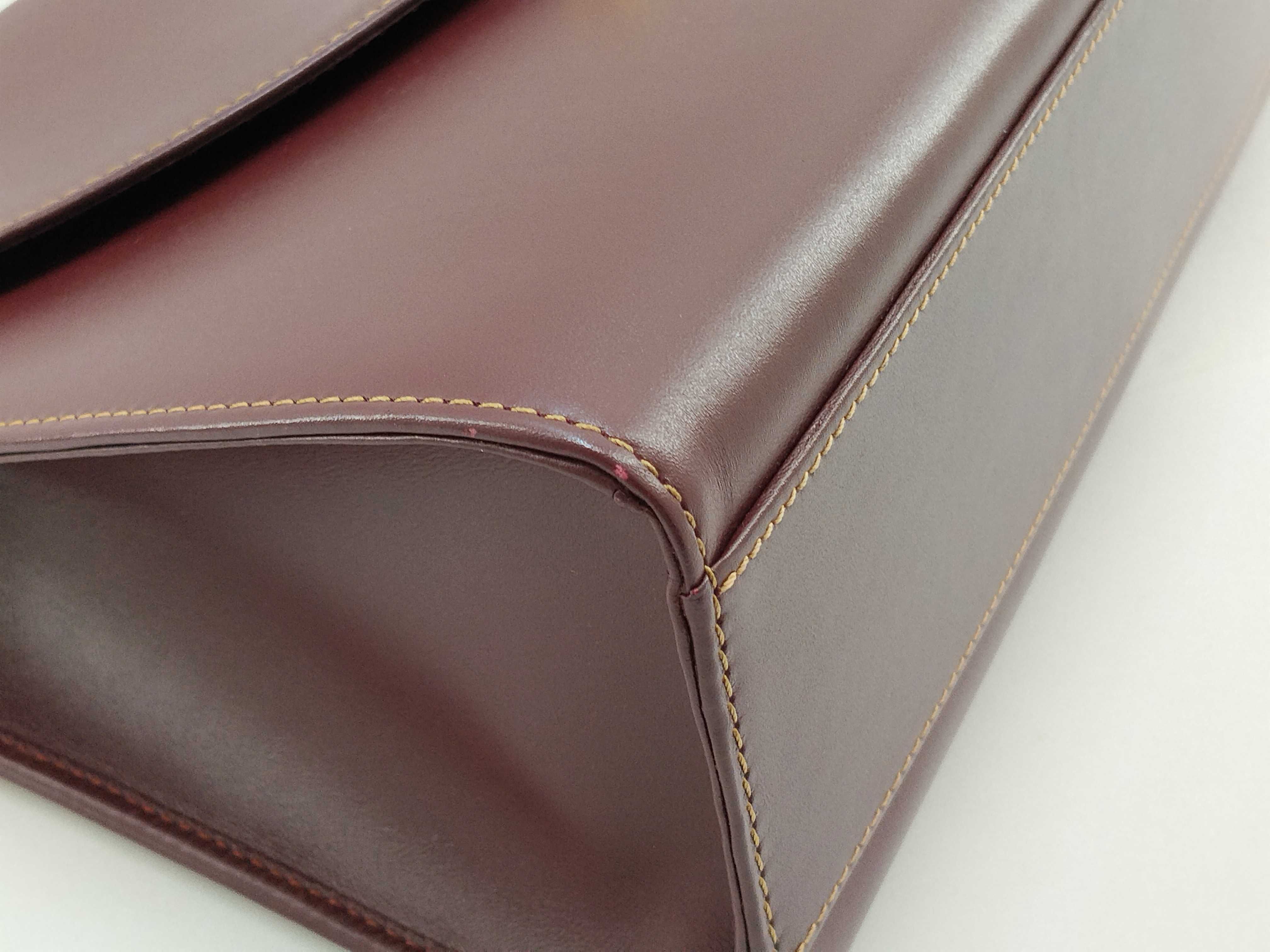 Must Line Bordeaux Leather Top Handle Handbag — view 4