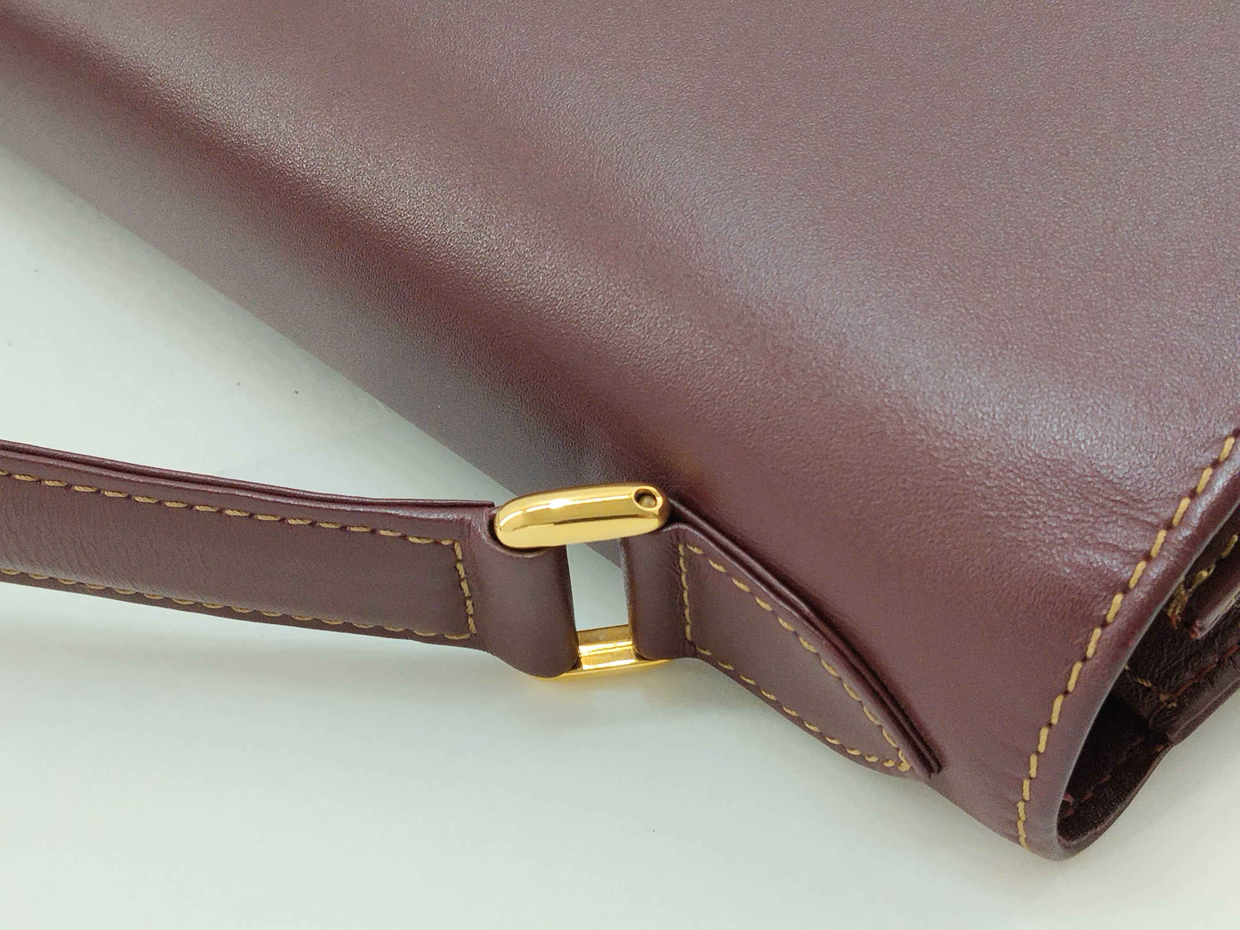 Must Line Bordeaux Leather Top Handle Handbag — view 5