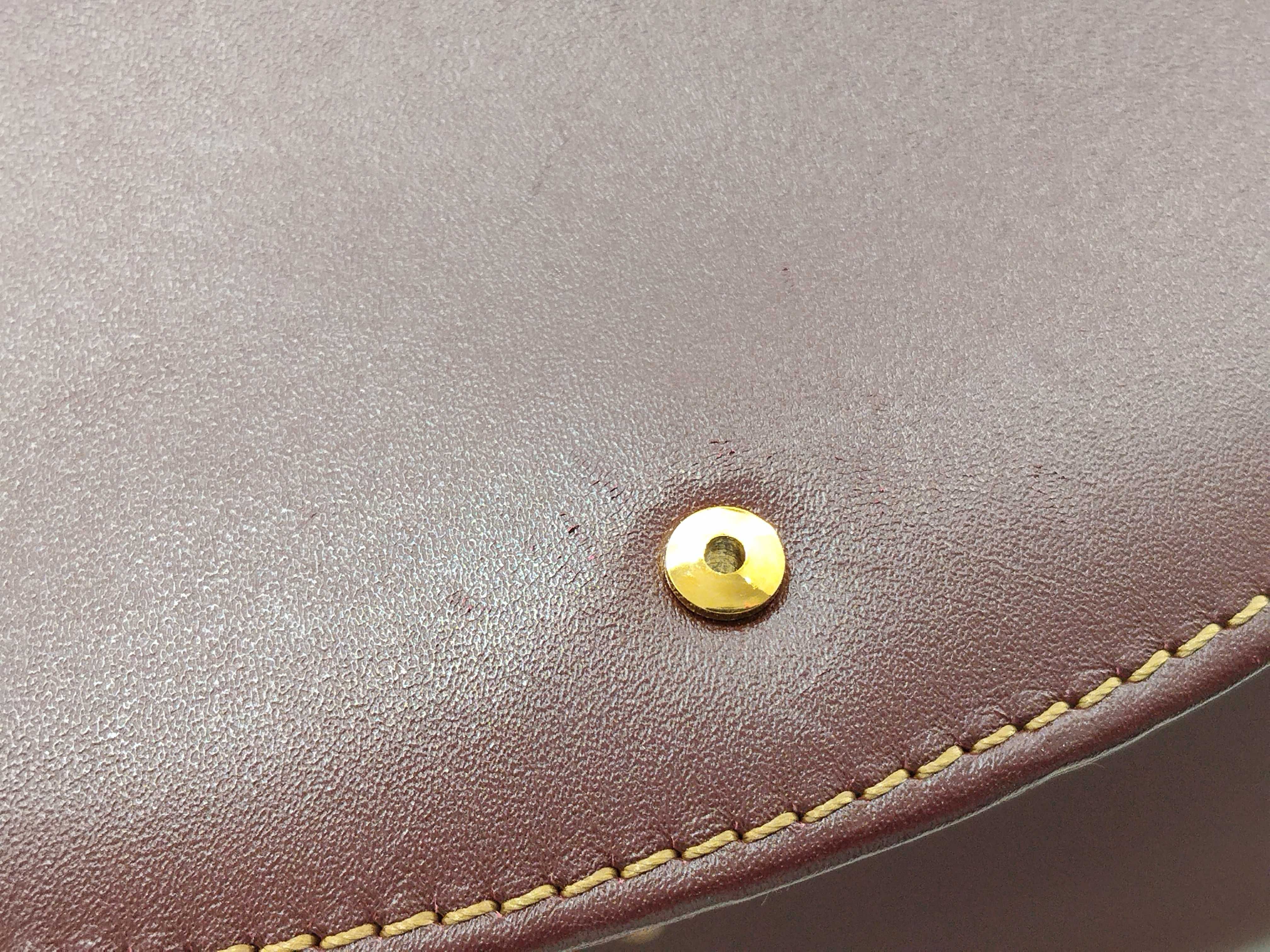 Must Line Bordeaux Leather Top Handle Handbag — view 10