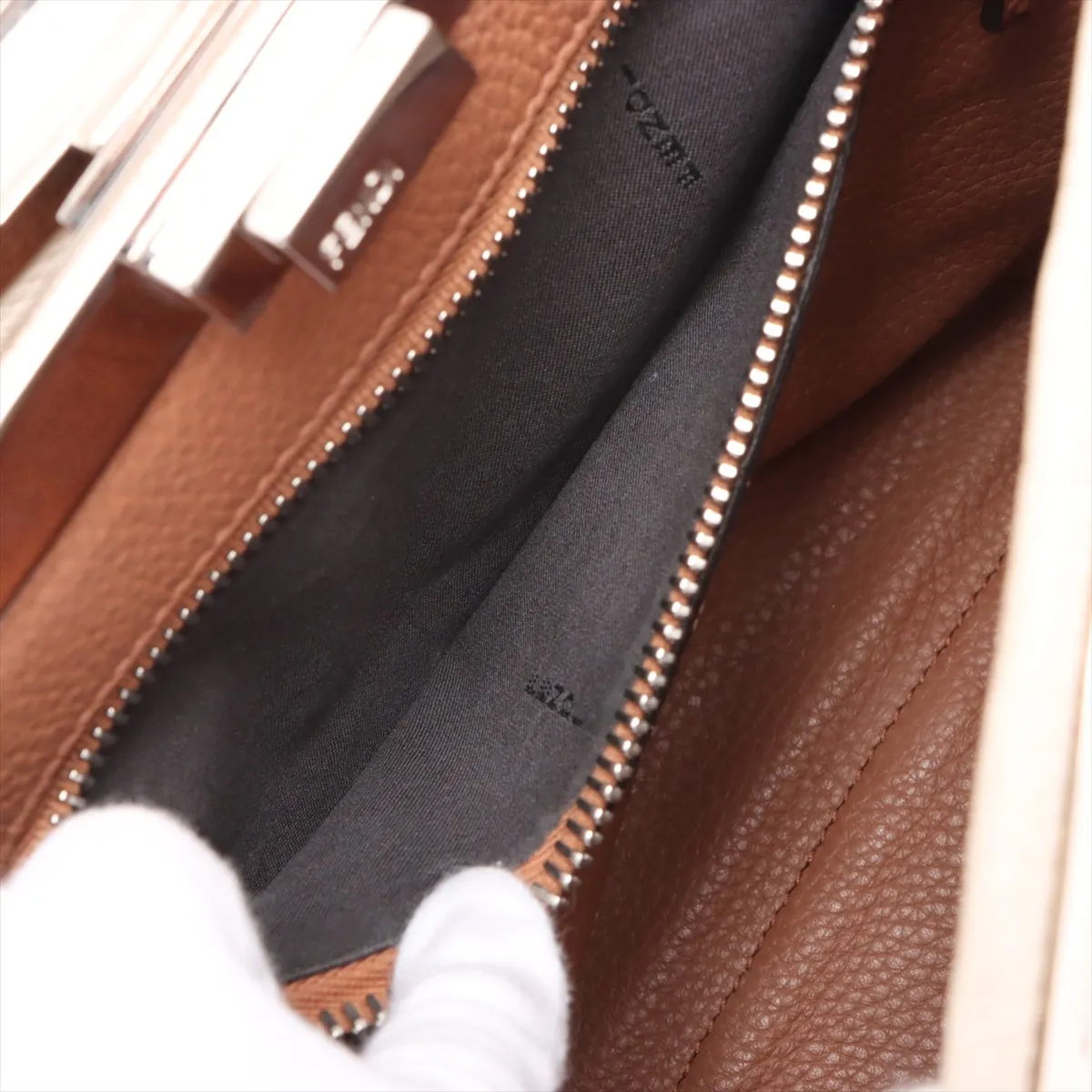 Peekaboo Regular Selleria Leather 2WAY Handbag Beige 8BN290 — view 9