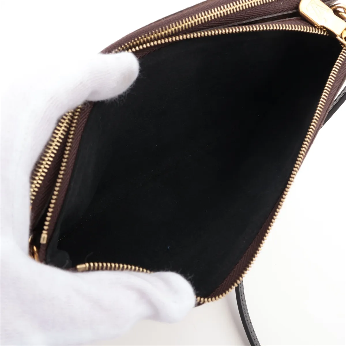 Giant Monogram Reverse Pochette Double Zip M69203 MI4280 Brown RFID Reactive — view 6