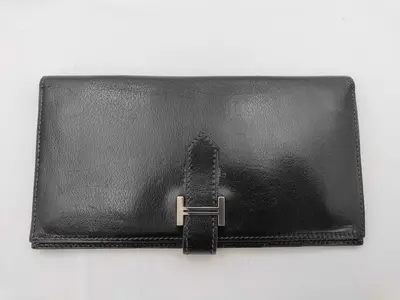 Bearn Soufflé Box Calf Black Wallet