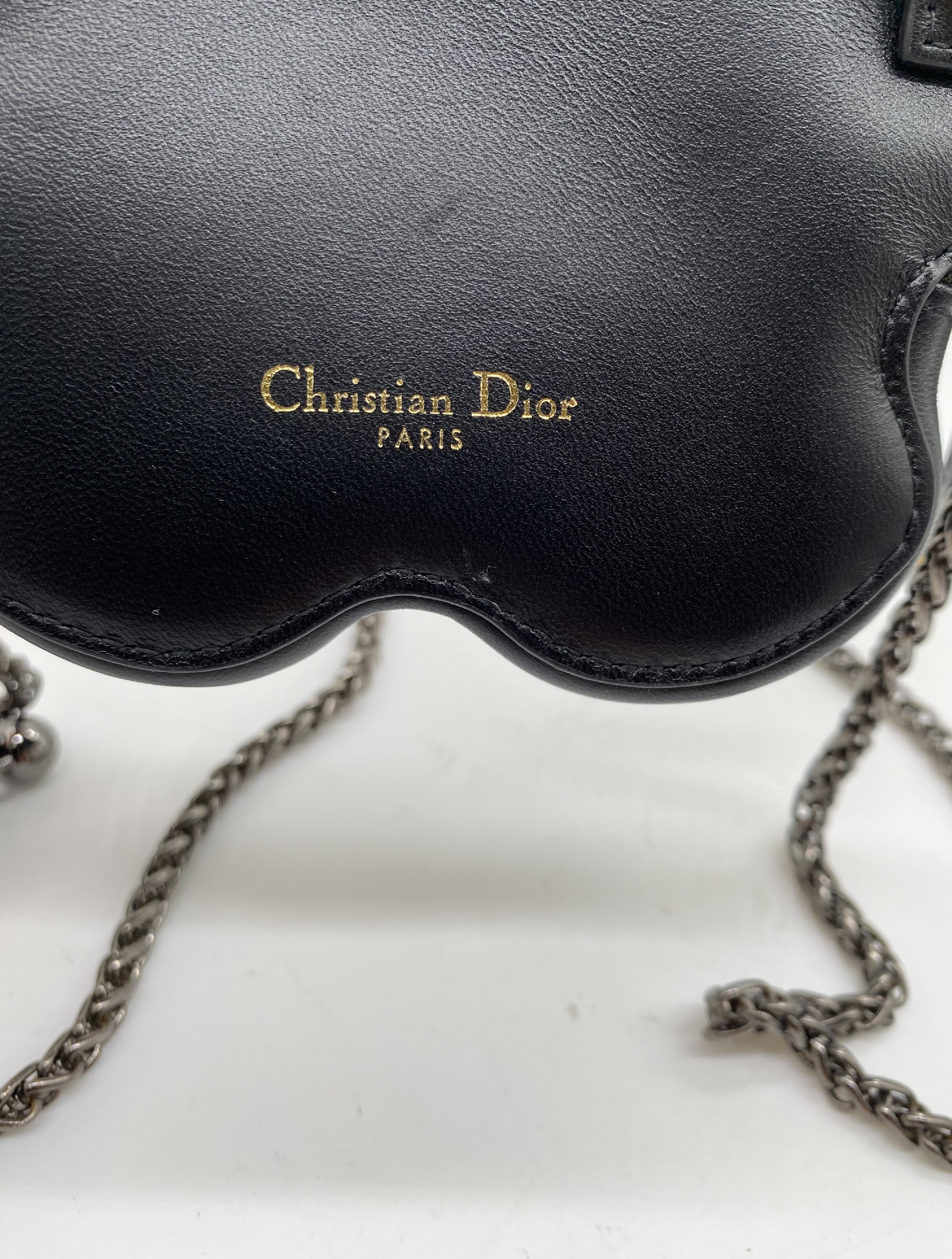 Montaigne Butterfly Black Lambskin Shoulder Bag — view 6