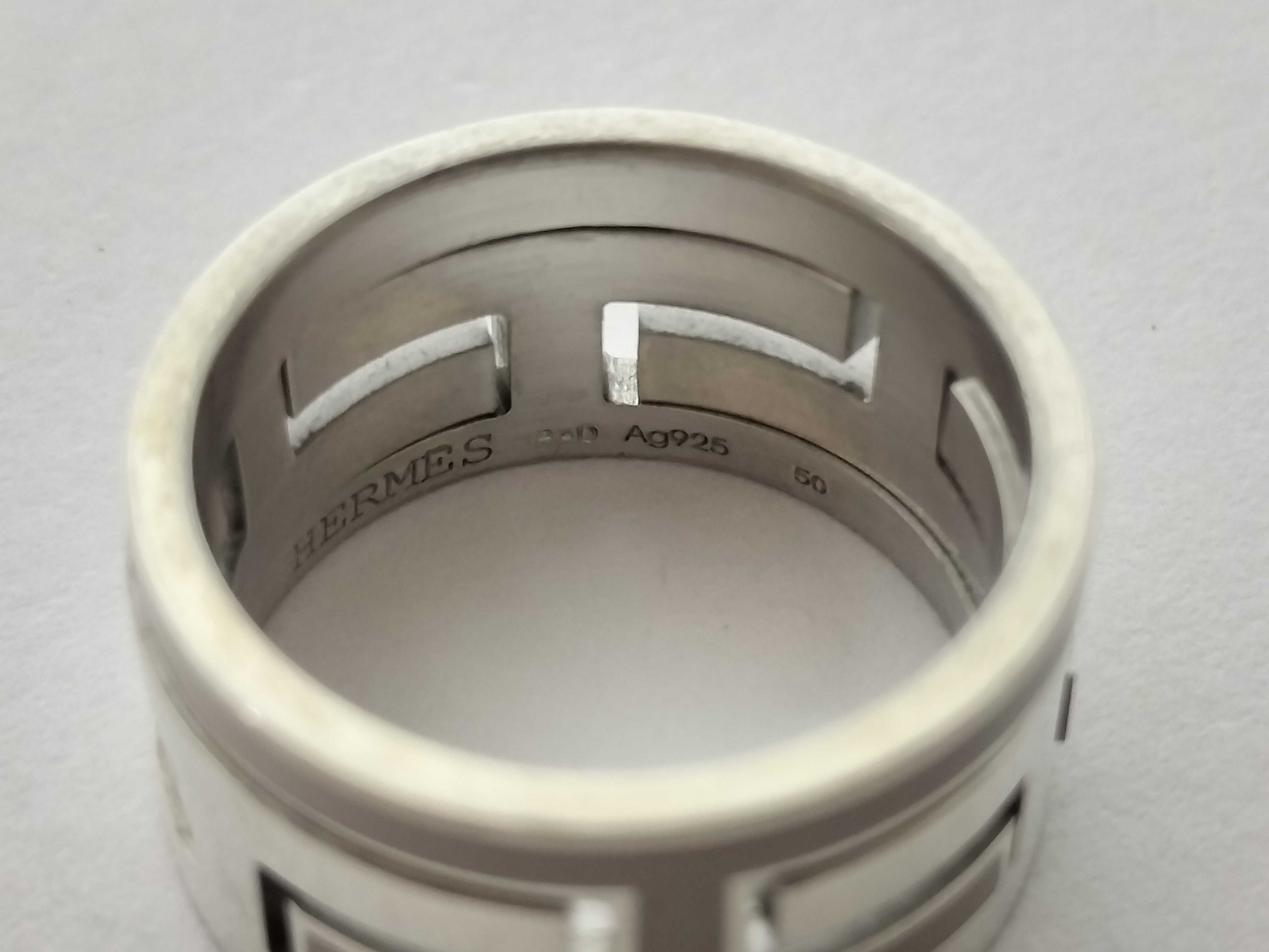 Move H Ring, Silver x White Enamel Ring — view 6
