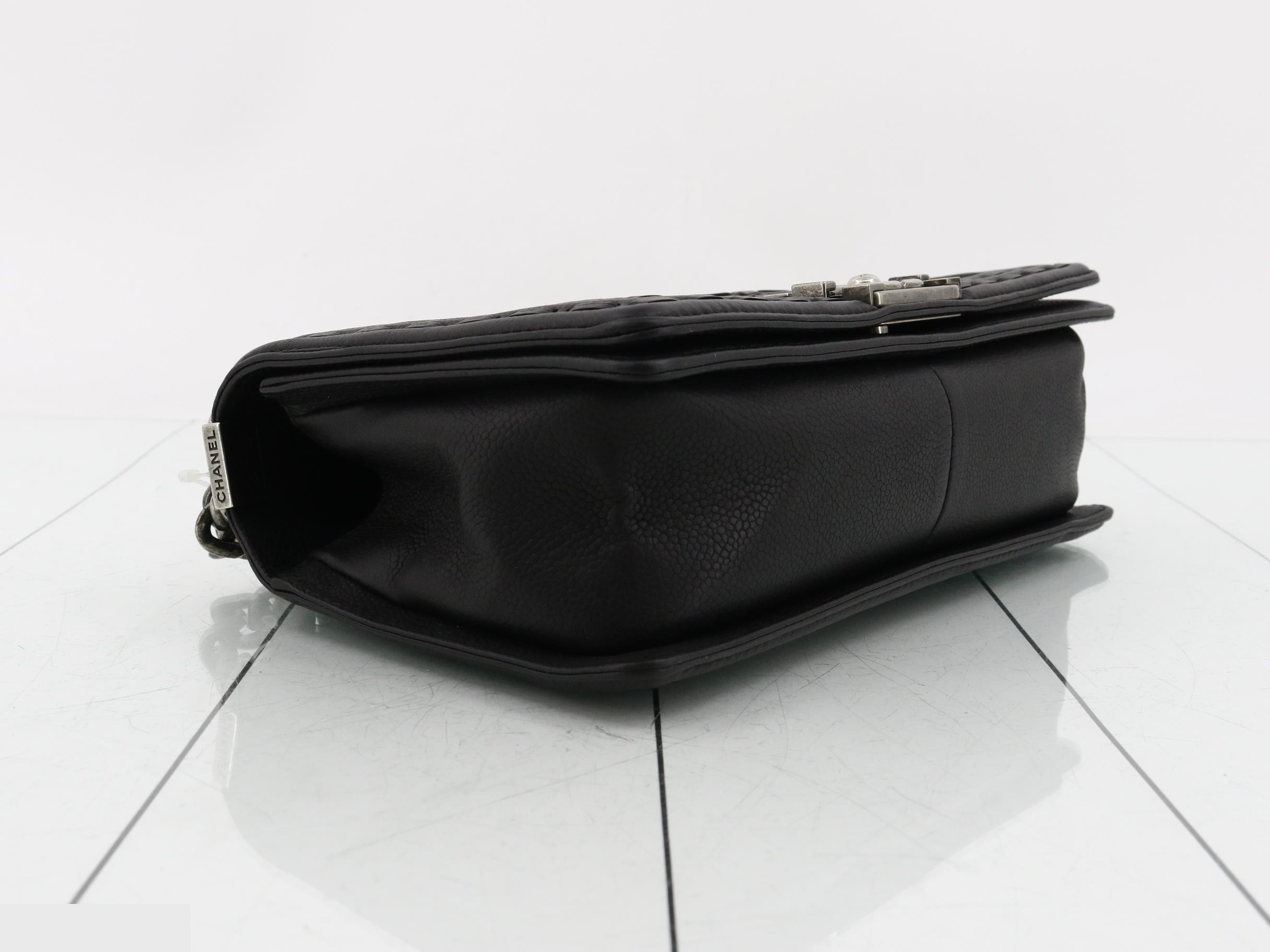 Boy Chanel Caviar Skin Chain Shoulder Bag — view 5