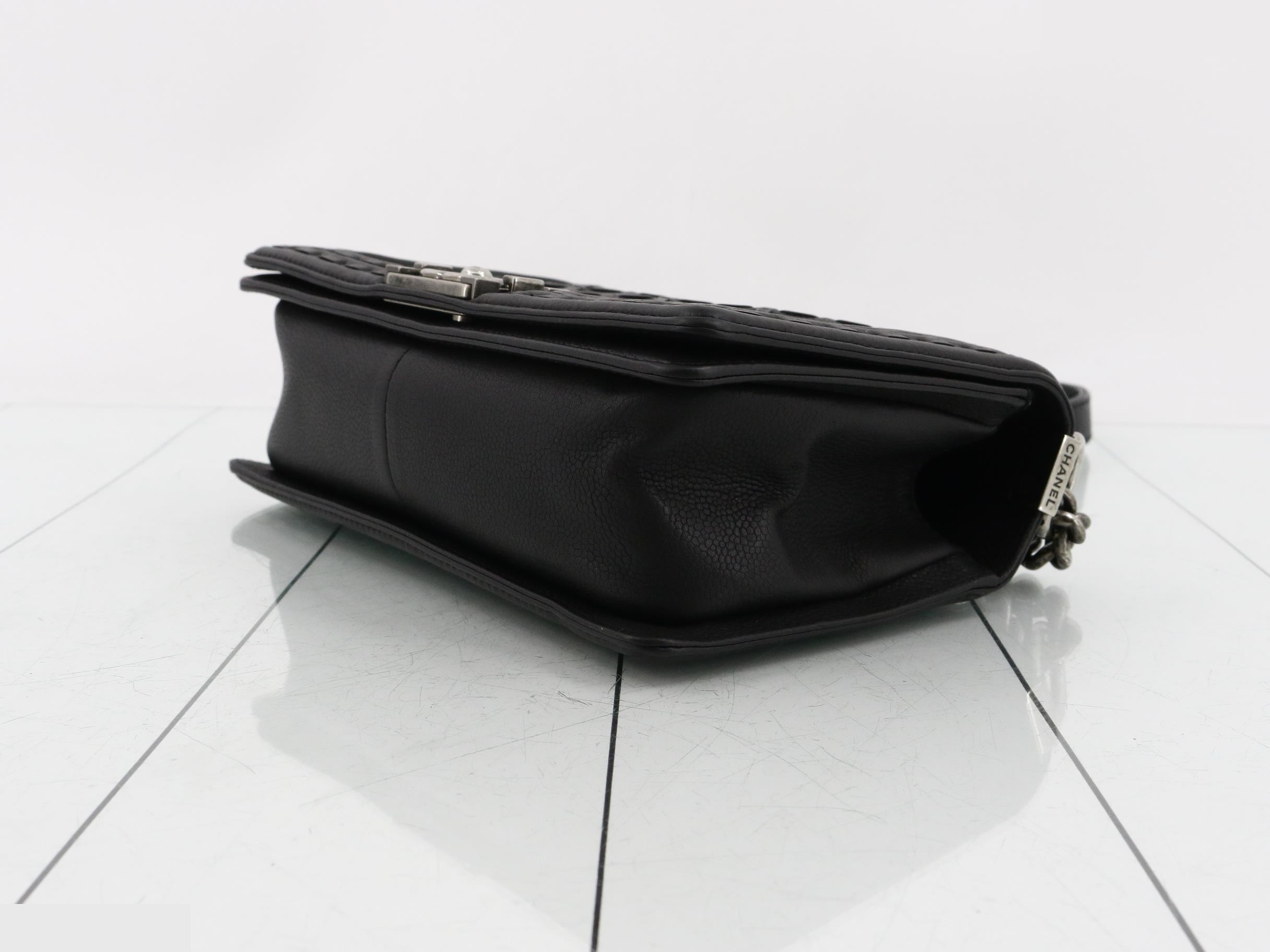 Boy Chanel Caviar Skin Chain Shoulder Bag — view 6