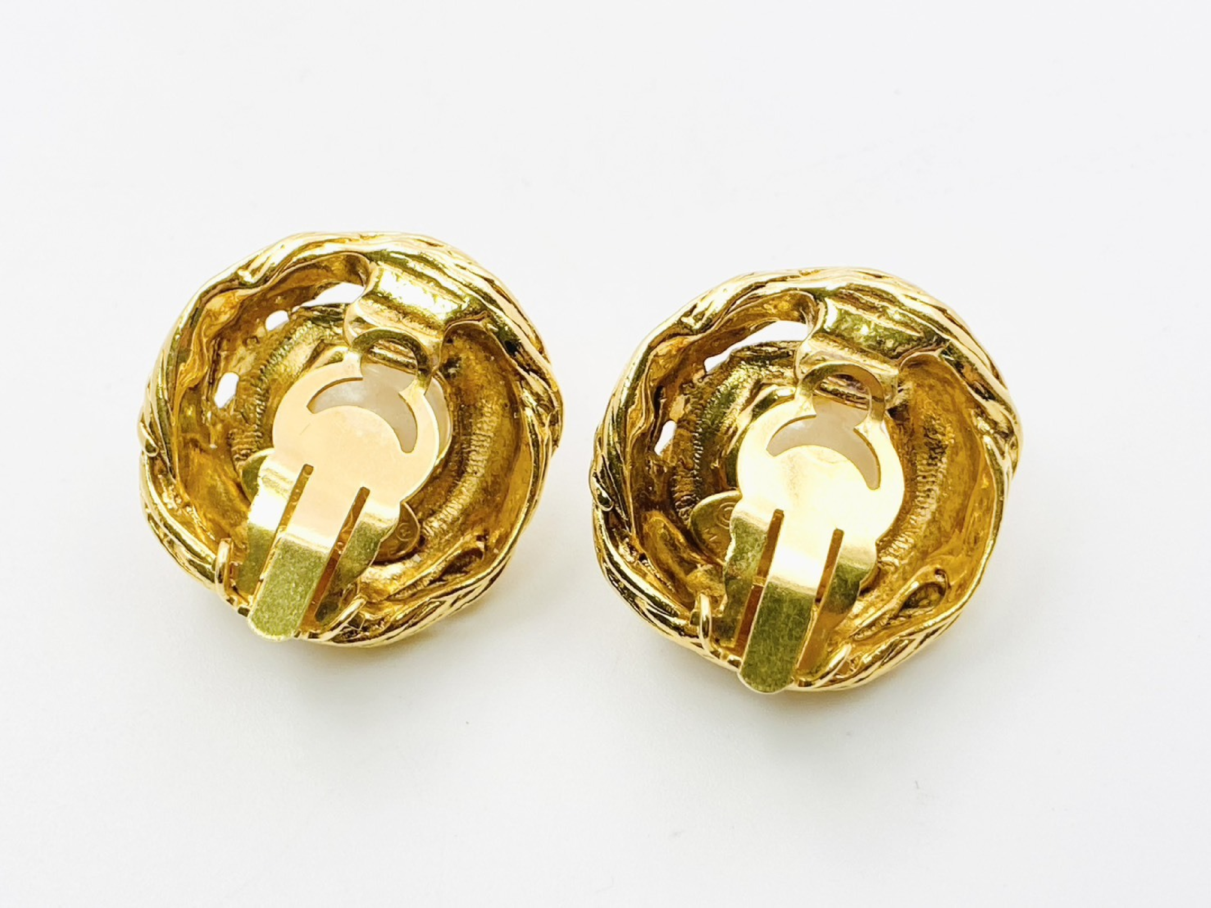 Faux Pearl Earrings 93P Gold Earrings — view 2