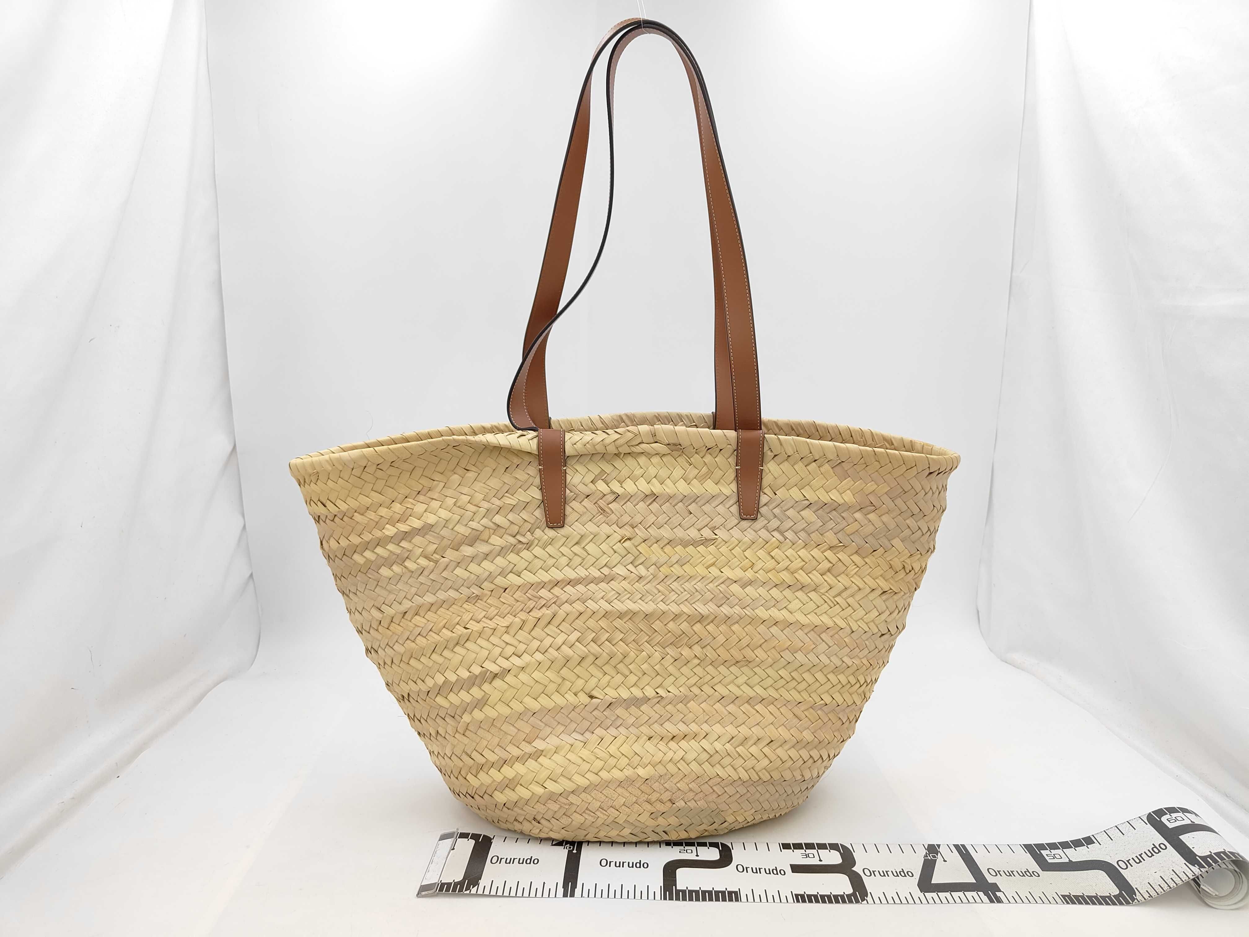 Supple Raffia Leather Tote Bag — view 2