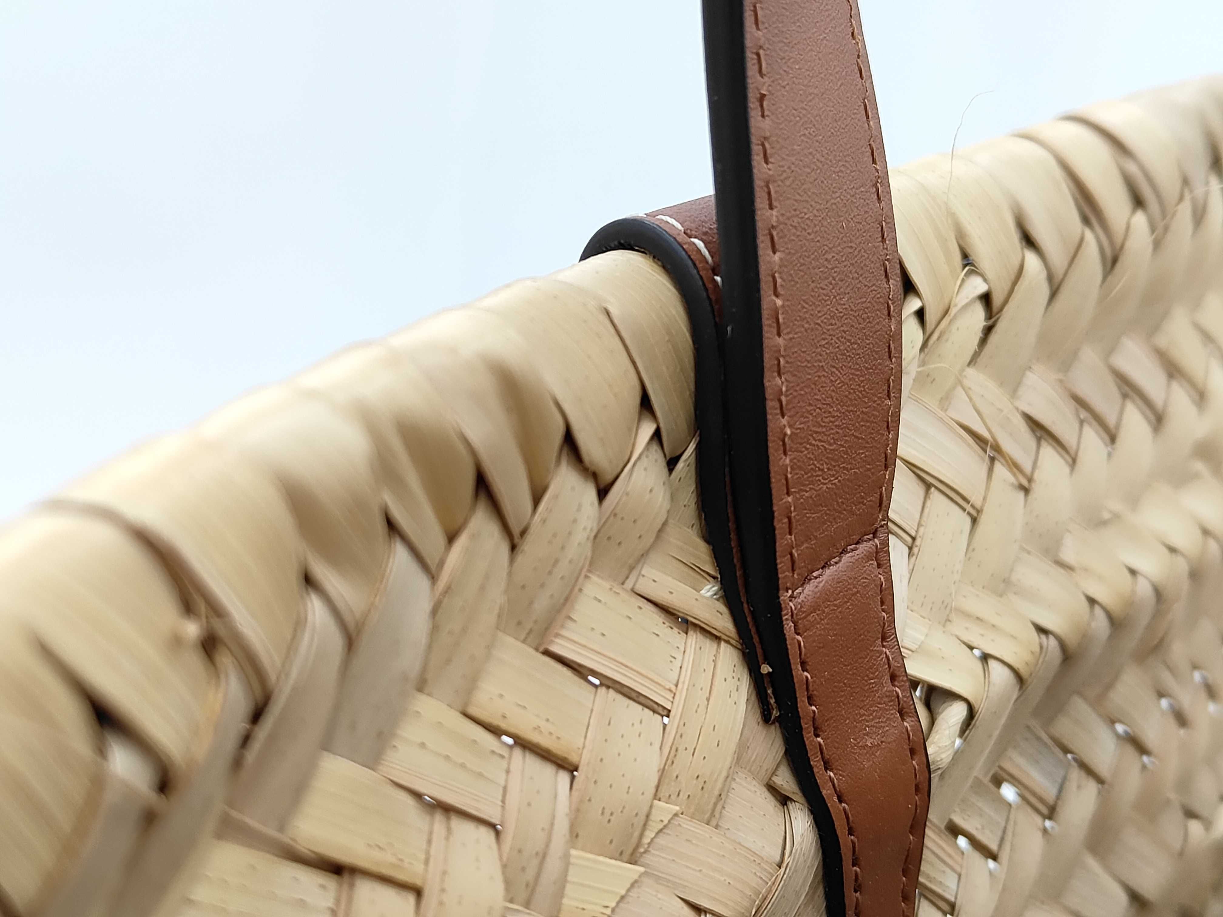 Supple Raffia Leather Tote Bag — view 3