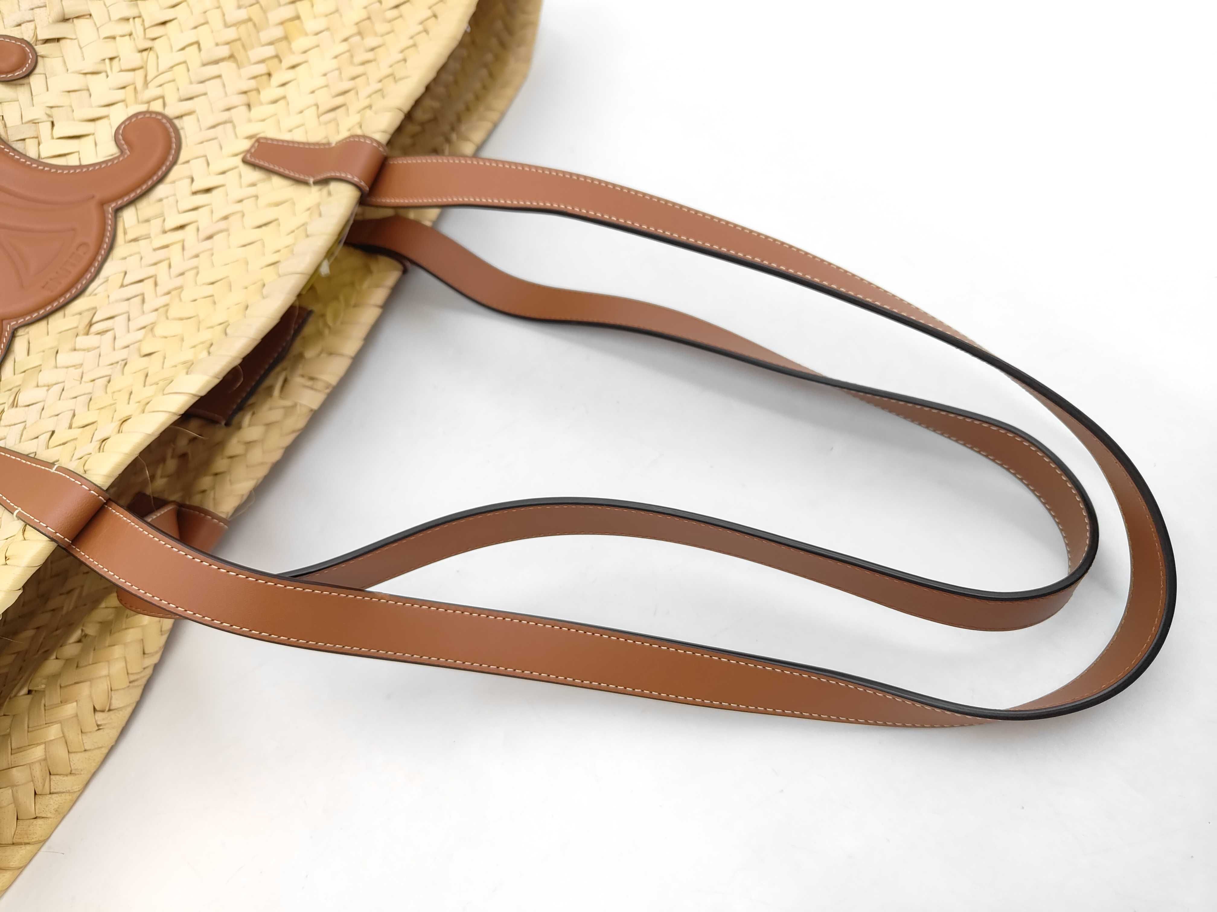 Supple Raffia Leather Tote Bag — view 4